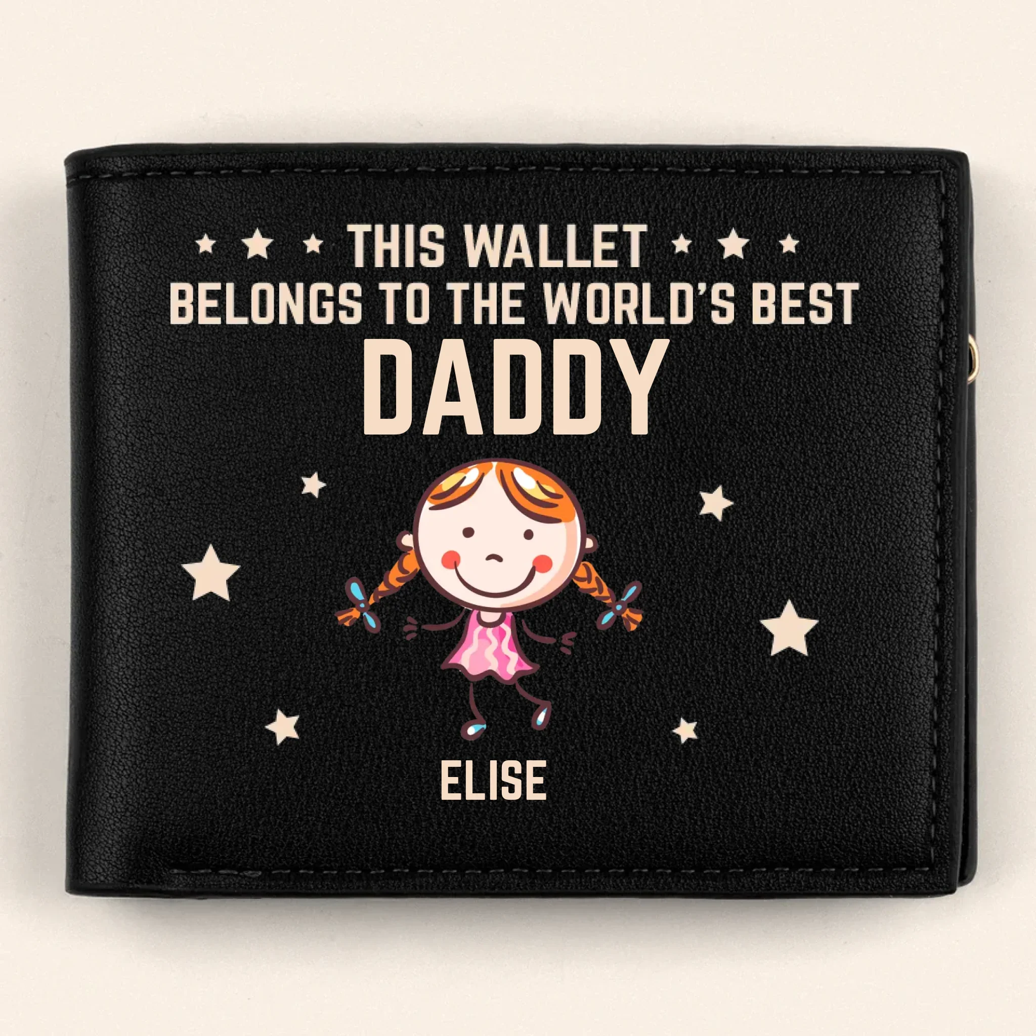 This Wallet Belongs To The World  s Best Daddy - Family Personalized Custom Double-Sided Printed Leather Wallet - Father's Day, Gift For Dad, Grandpa - Robaser