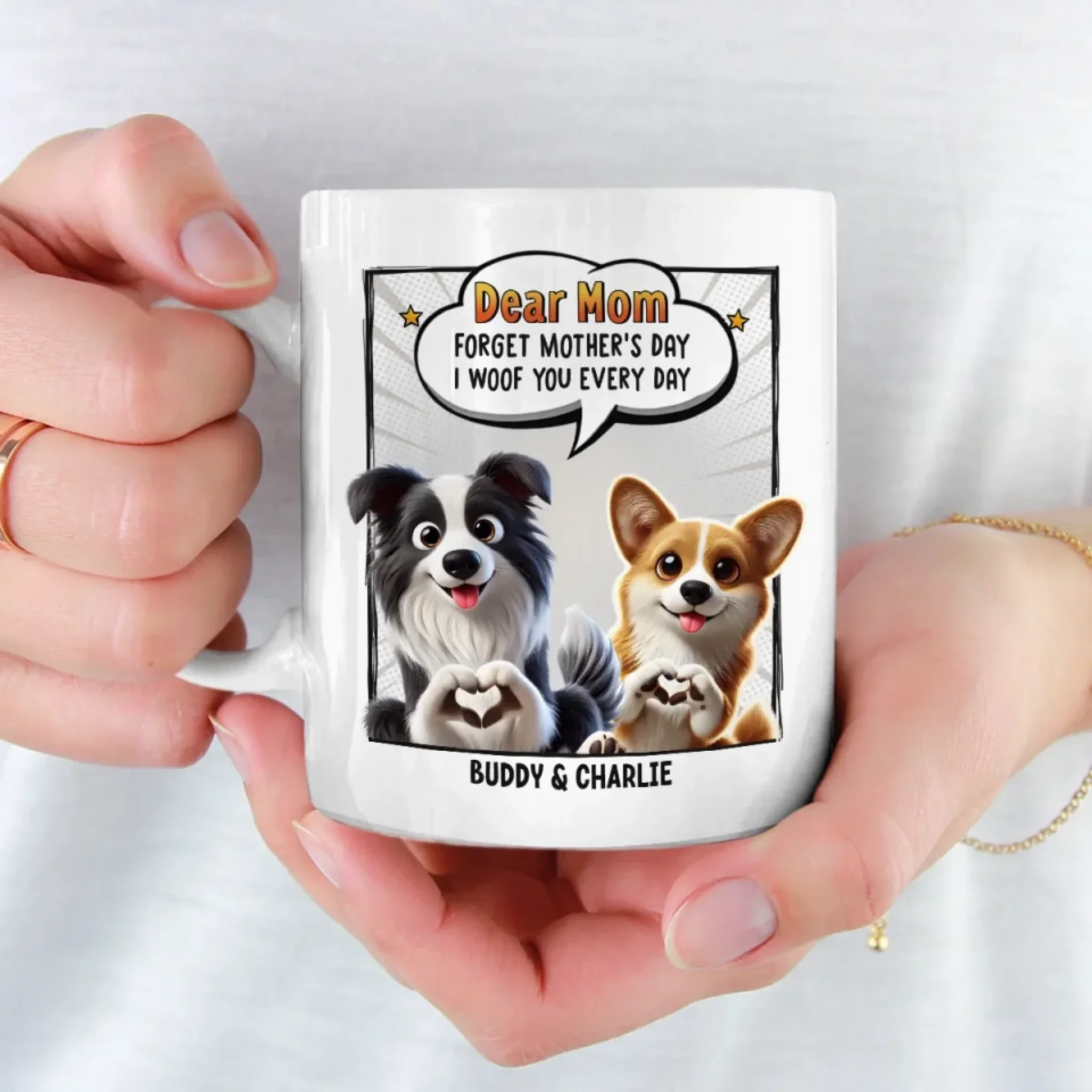 I Woof You More Than Treats, Mom - Dog Personalized Custom Mug - Mother's Day, Gift For Pet Owners, Pet Lovers - Robaser