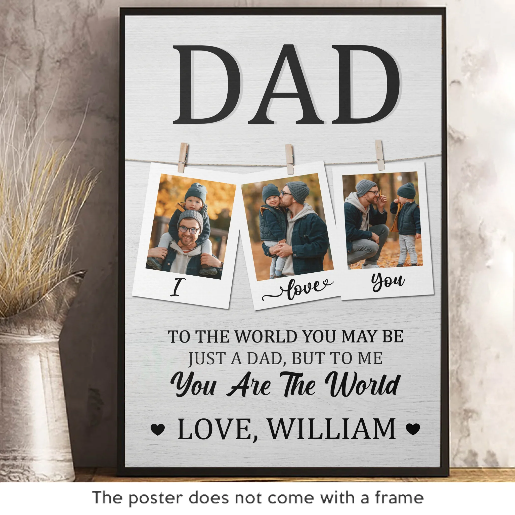 Custom Photo More Than Just A Dad - Family Personalized Custom Vertical Poster - Father's Day, Gift For Dad, Grandpa - Robaser
