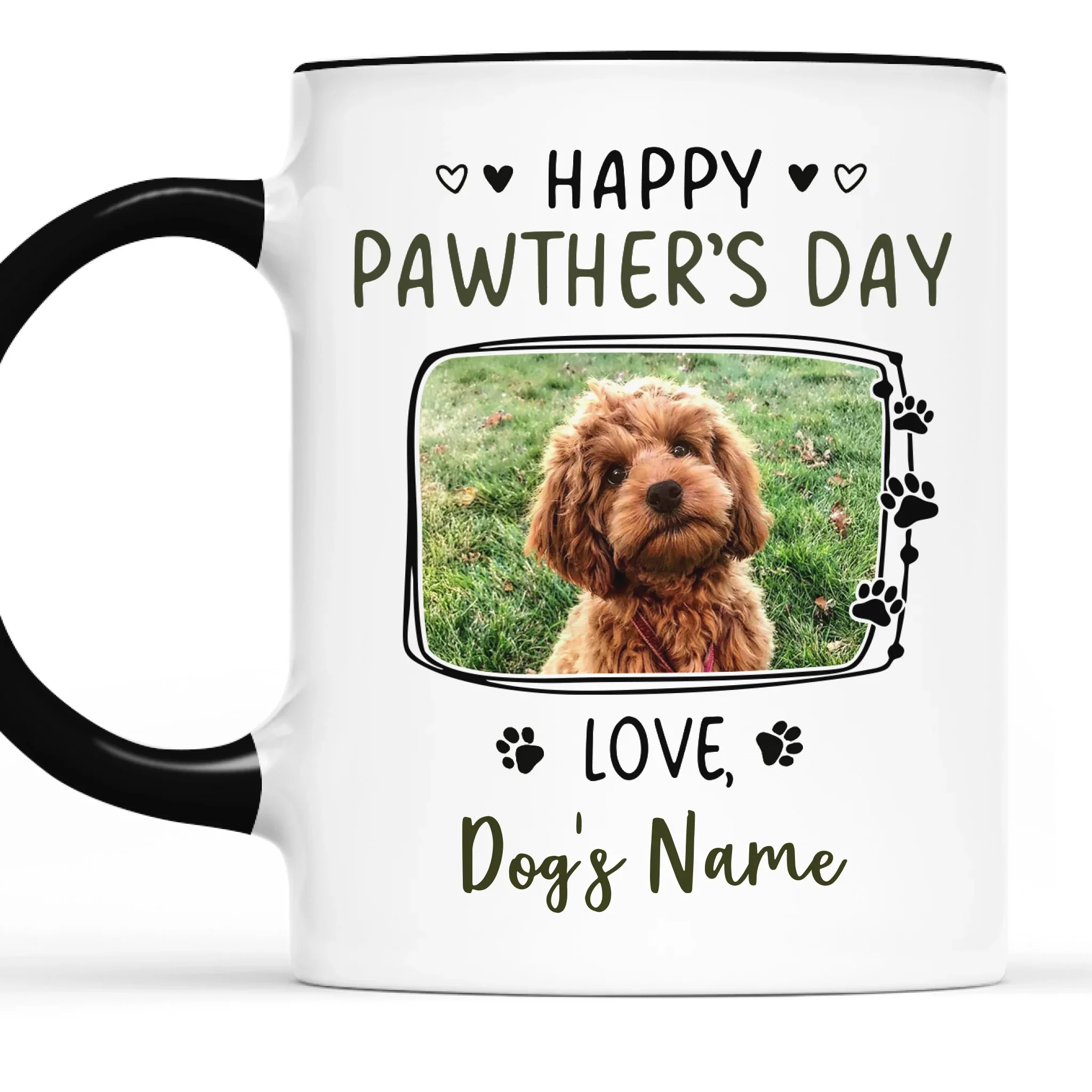 Custom Photo Happy Pawther  s Day - Dog & Cat Personalized Custom Accent Mug - Father's Day, Gift For Pet Owners, Pet Lovers - Robaser