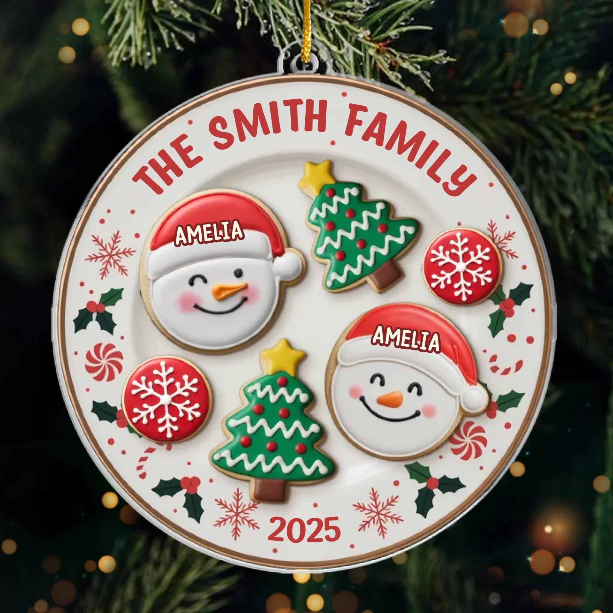 Custom Acrylic Ornament - Personalized Christmas Birthday Gifts For Mom, Dad, Brother, Sister, Kids - Happiness Is Homemade - Robaser