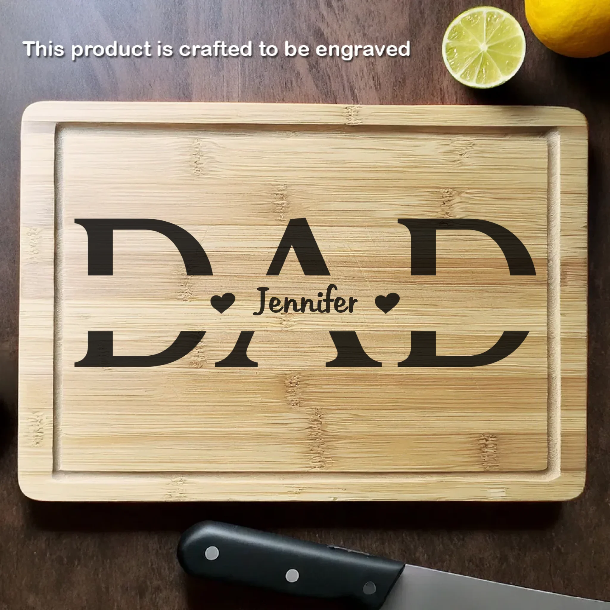 Made With Love For The Best Dad - Family Personalized Custom Engraved Wooden Cutting Board - Father's Day, Gift For Dad, Grandpa - Robaser