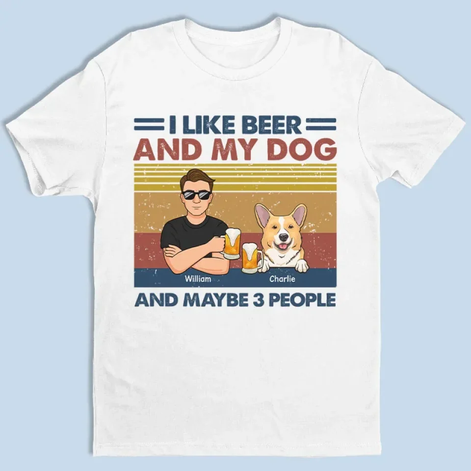 I Like Beer And My Pet - Dog & Cat Personalized Custom Unisex T-shirt, Premium T-shirt, Hoodie - Christmas Gift For Pet Owners, Pet Lovers - Robaser