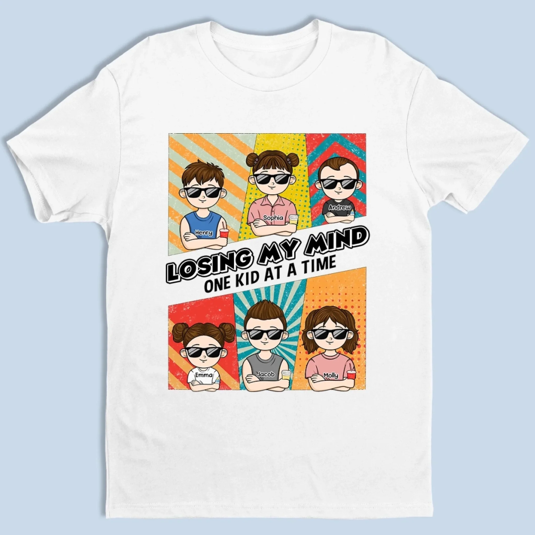 Managing Chaos, One Kid At A Time - Family Personalized Custom Unisex T-shirt, Premium T-shirt, Hoodie - Father's Day, Gift For Dad, Grandpa - Robaser