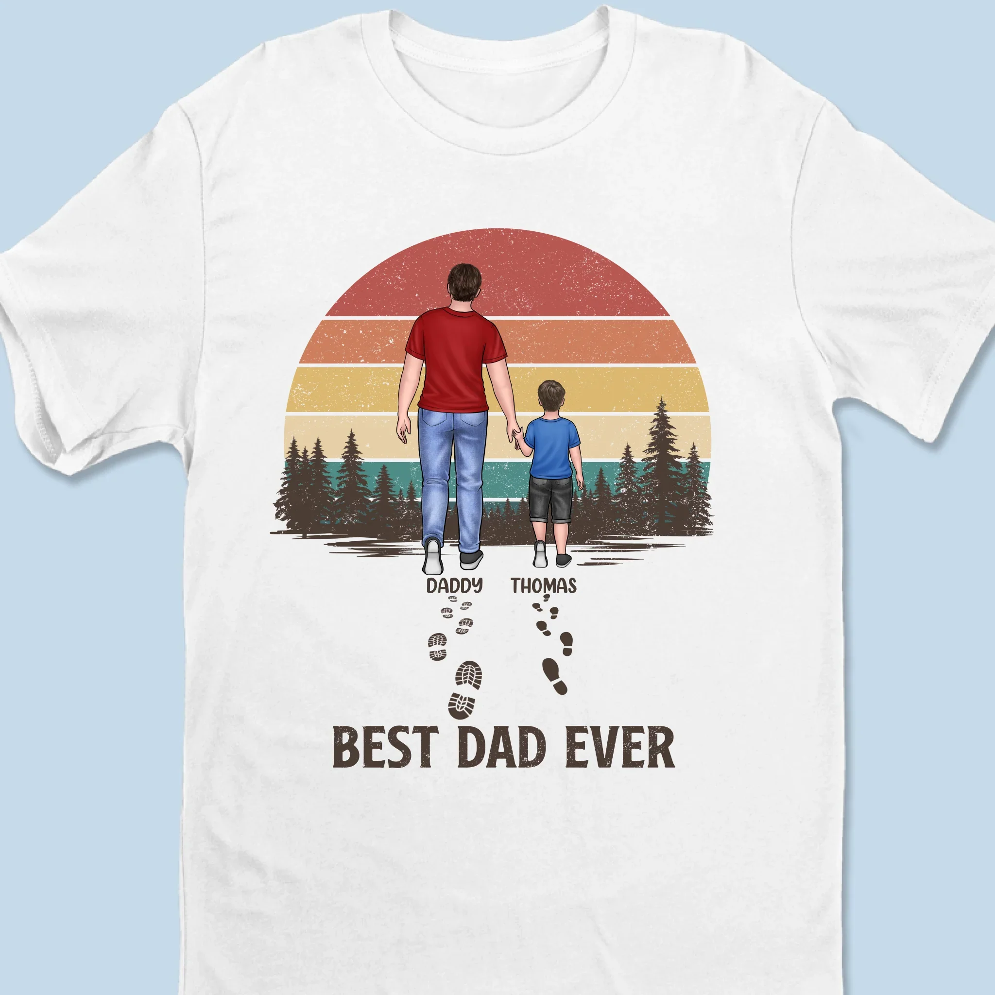 Walk Together Stay Close - Family Personalized Custom Unisex T-shirt, Premium T-shirt, Hoodie - Father's Day, Gift For Dad, Grandpa - Robaser