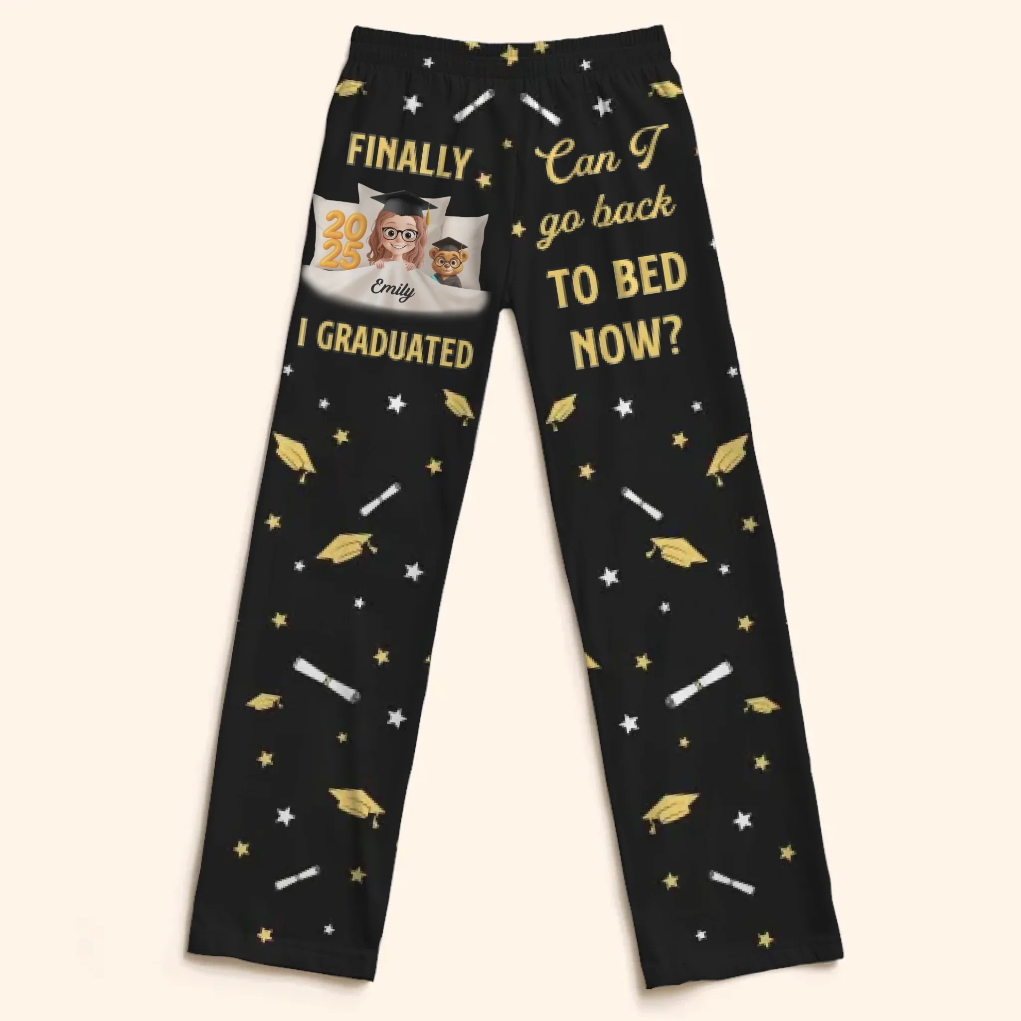 Done Learning, Back To Dreaming - Family Personalized Custom Pajama Pants - Graduation Gift For Family Members, Siblings, Brothers, Sisters - Robaser