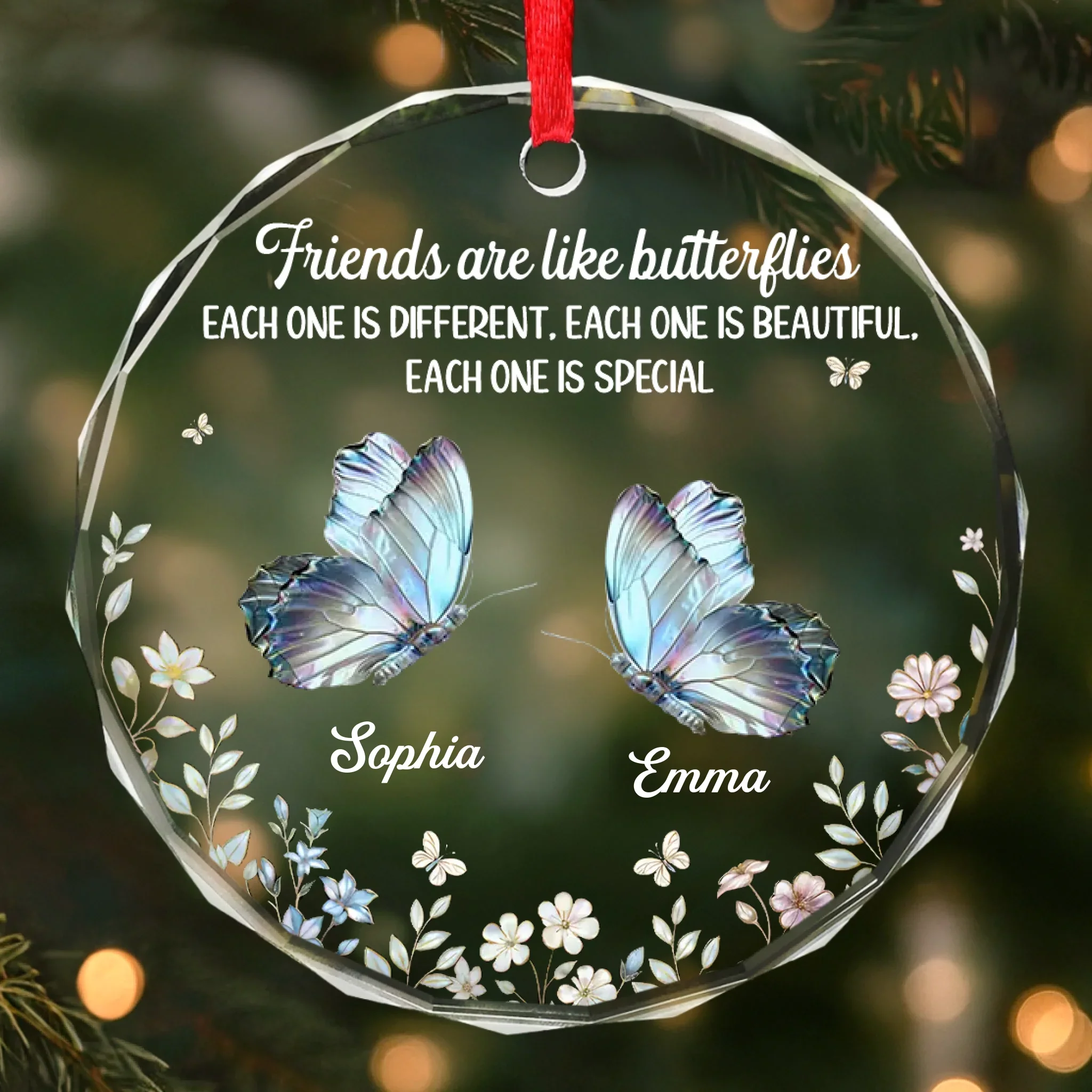Custom Circle Glass Ornament - Personalized Best Friend Christmas Birthday Gifts For Women, Besties, Sisters, BFF - You Make Life Softer - Robaser