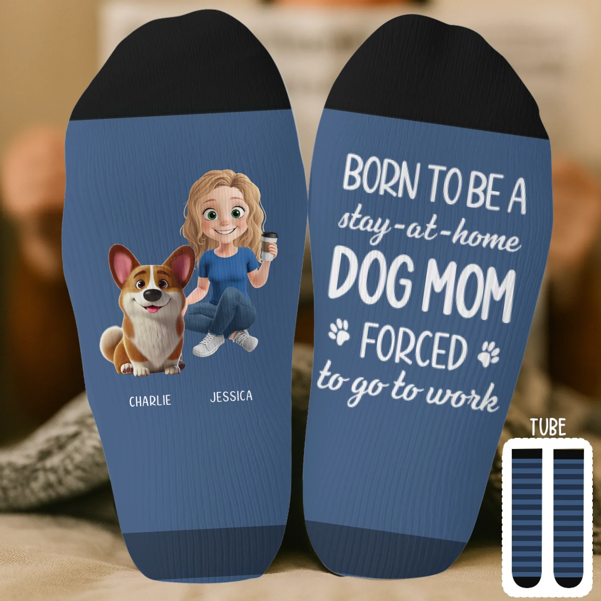 Custom Crew Socks - Personalized Birthday Gifts For Dog Lovers, Dog Dad And Mom - My Dog Is My Boss - Robaser