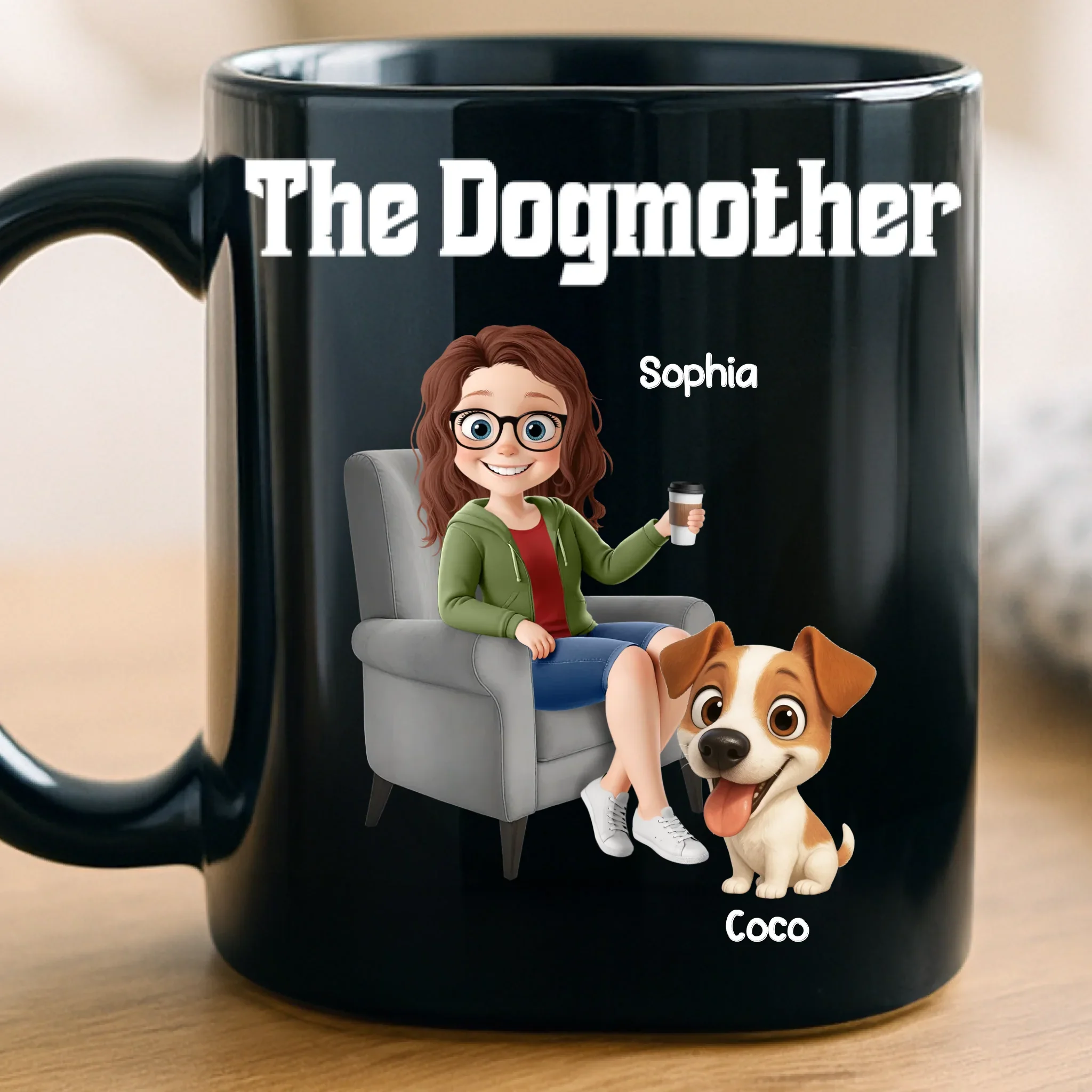 Custom Black Mug - Personalized Birthday Gifts For Dog Lovers, Dog Dad And Mom - Living That Ruff Life - Robaser