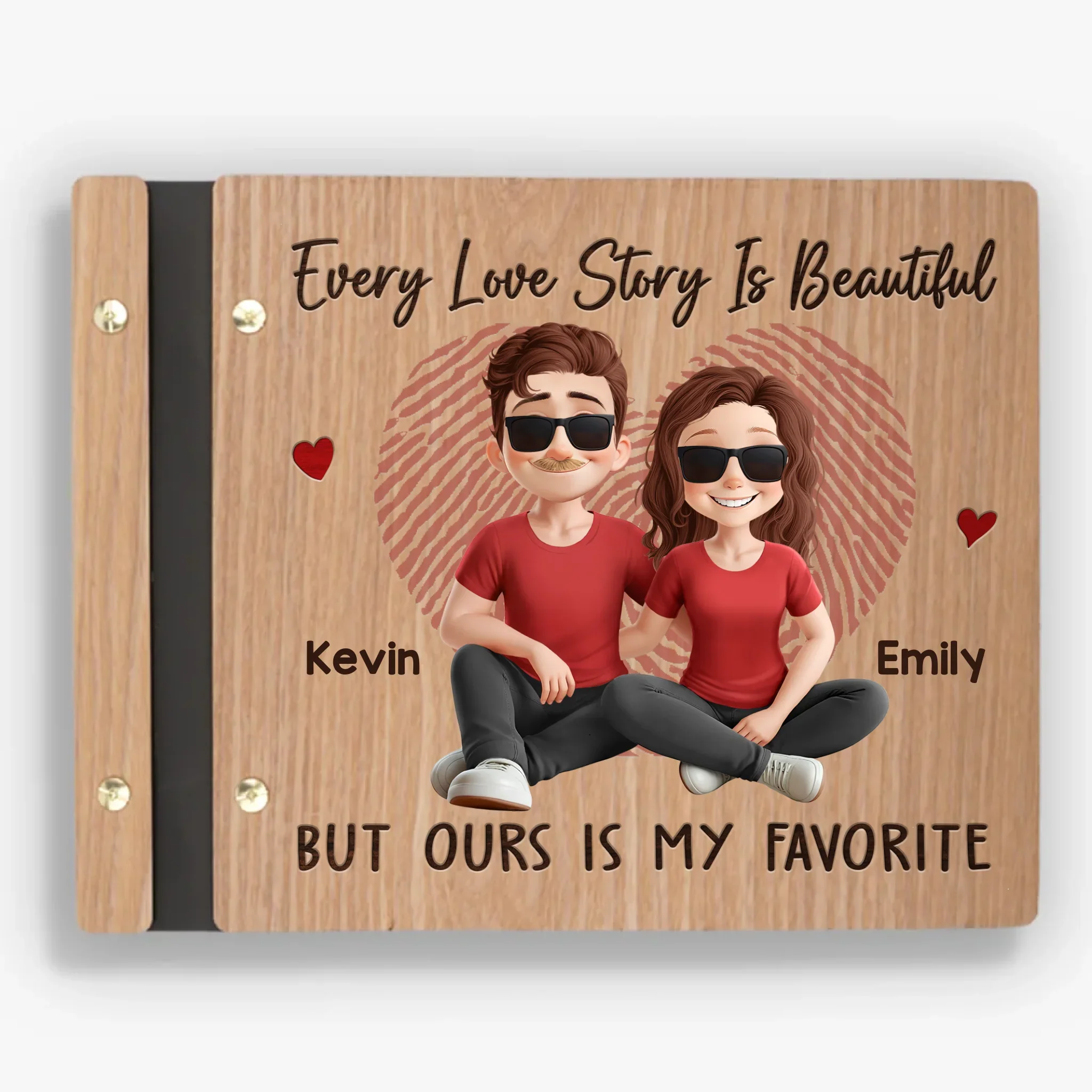 Custom Wooden Scrapbook - Personalized Anniversary Wedding Gifts For Husband And Wife, Him And Her - Our Story, Our Moments, Our Love - Robaser