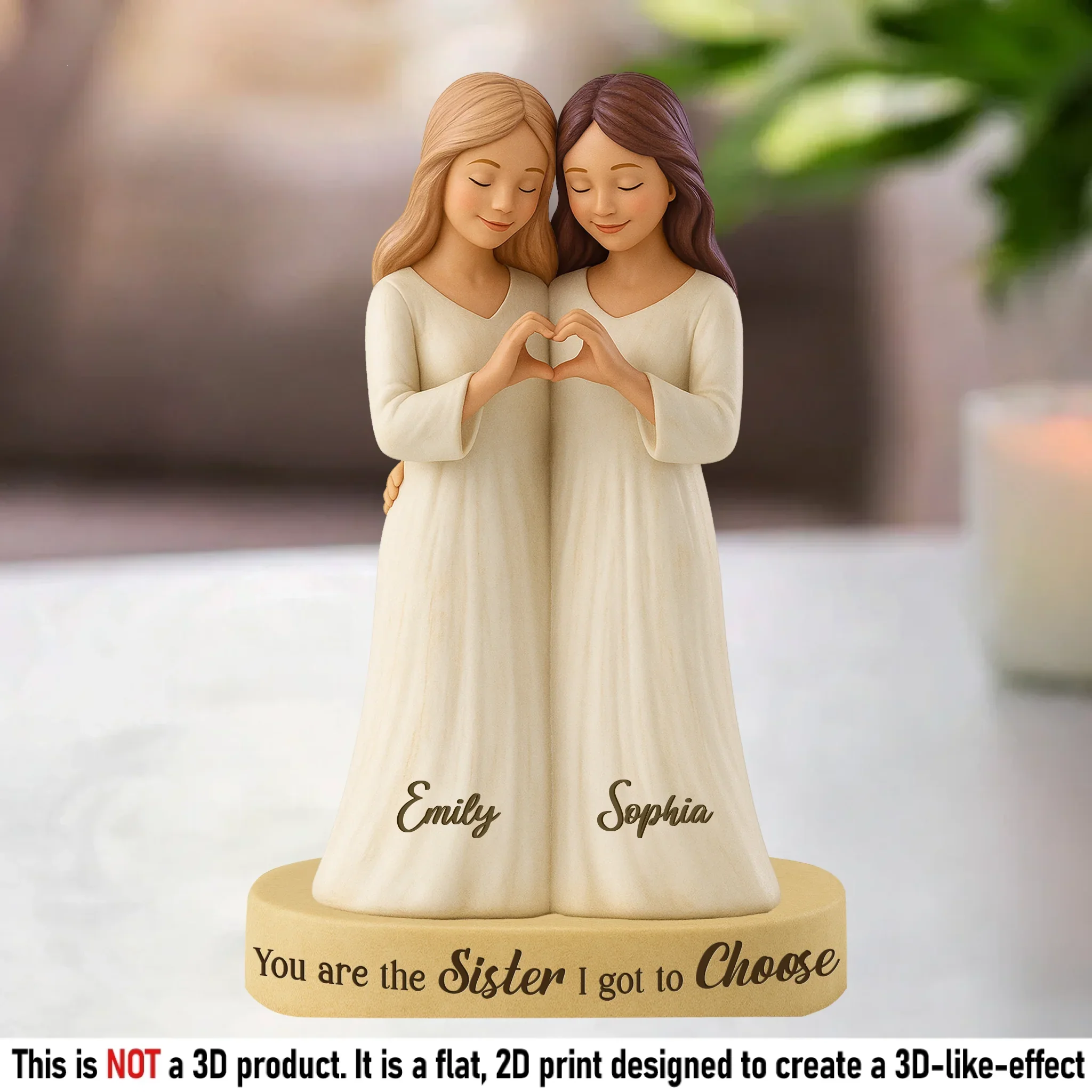 Custom Acrylic Plaque - Personalized Best Friend Birthday Gifts For Women - My Chosen Sister, My Best Friend - Robaser