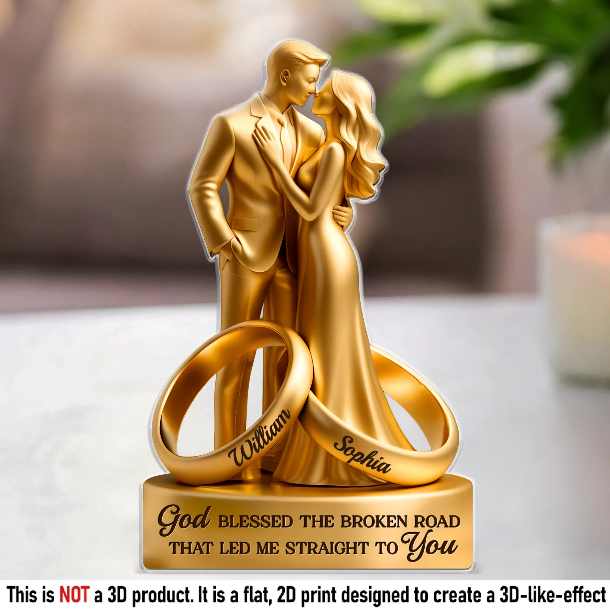 Custom Acrylic Plaque - Personalized Anniversary Wedding Gifts For Husband And Wife, Him And Her - With You, I Am Complete - Robaser
