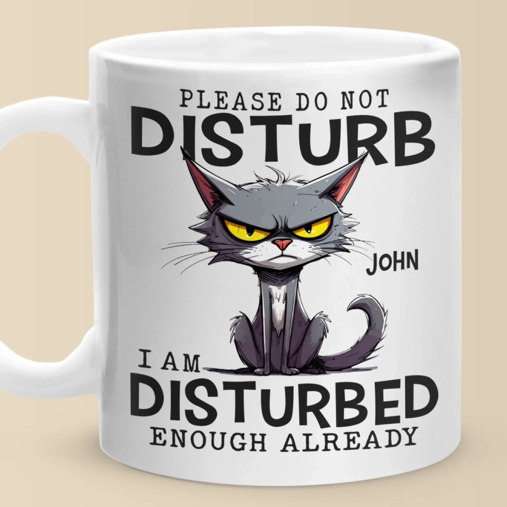 Cranky Cat Club - Friend Personalized Custom Mug - Gift For Yourself, Best Friends, Sisters, Family Members, Coworkers - Robaser