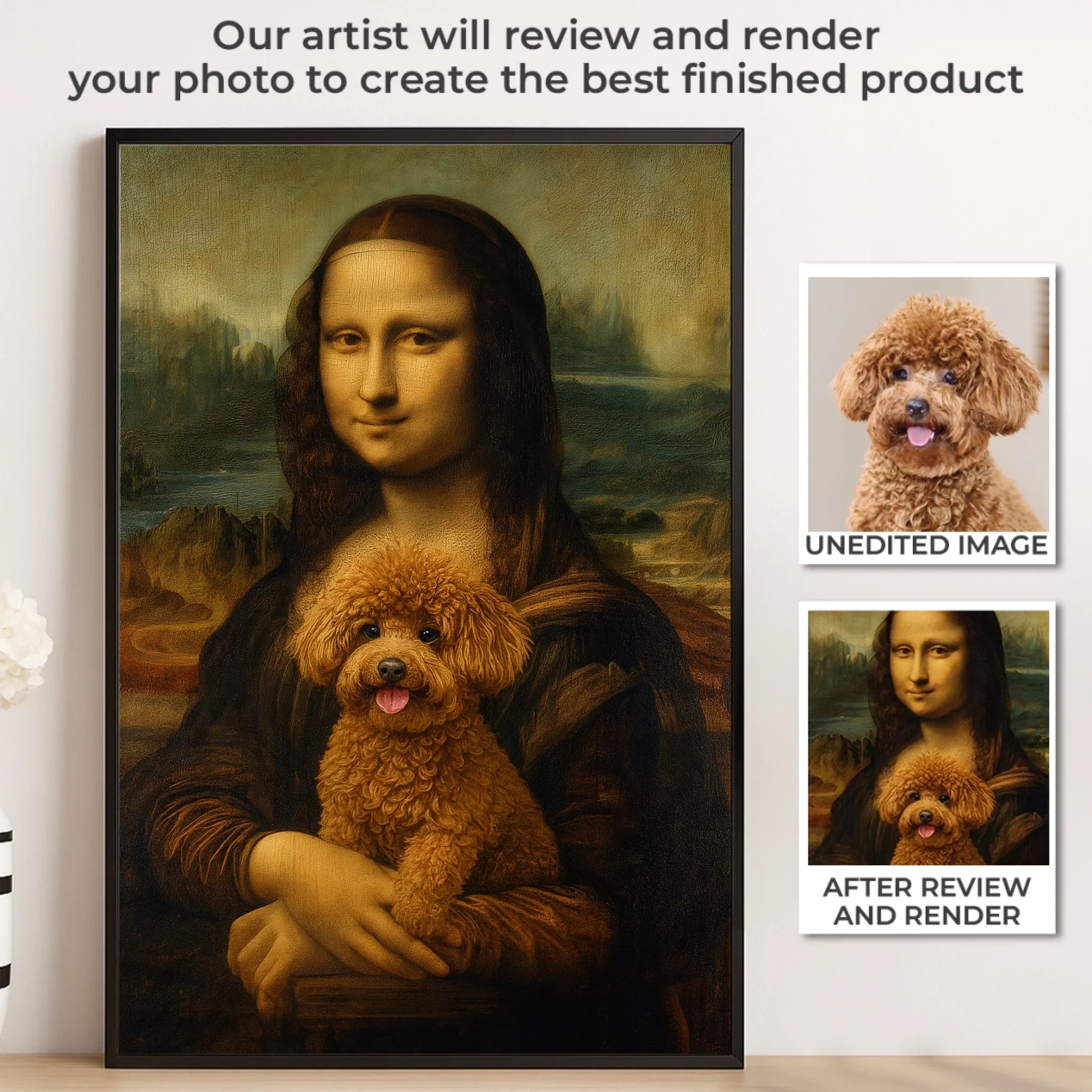 Custom Photo Vertical Poster - Personalized Birthday  Gifts For Dog Cat Lovers, Dog Dad And Mom, Cat Owners - Classic Art, Modern Bark - Robaser