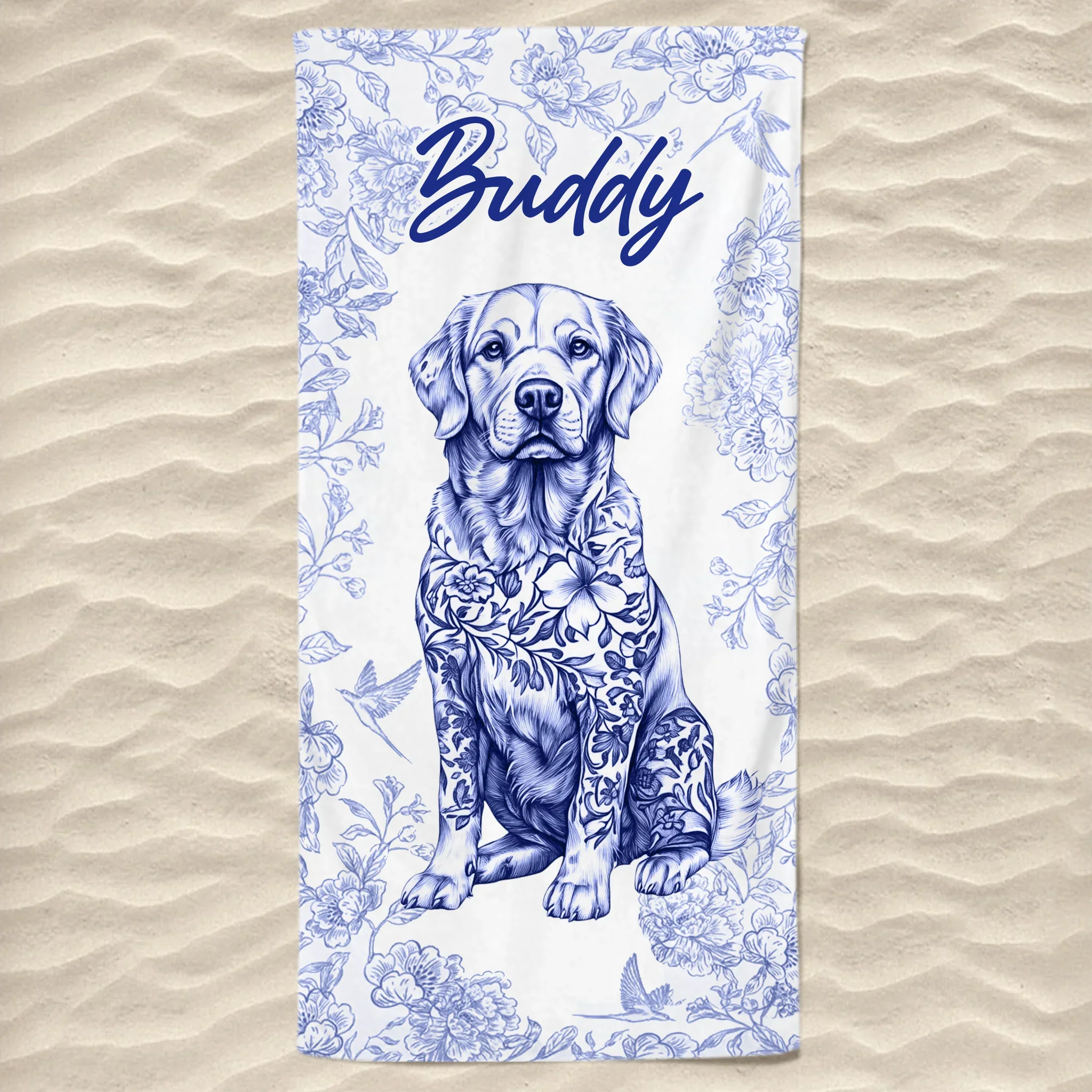 Hello Sunshine - Dog Personalized Custom Beach Towel - Summer Vacation Gift, Birthday Pool Party Gift For Pet Owners, Pet Lovers - Robaser