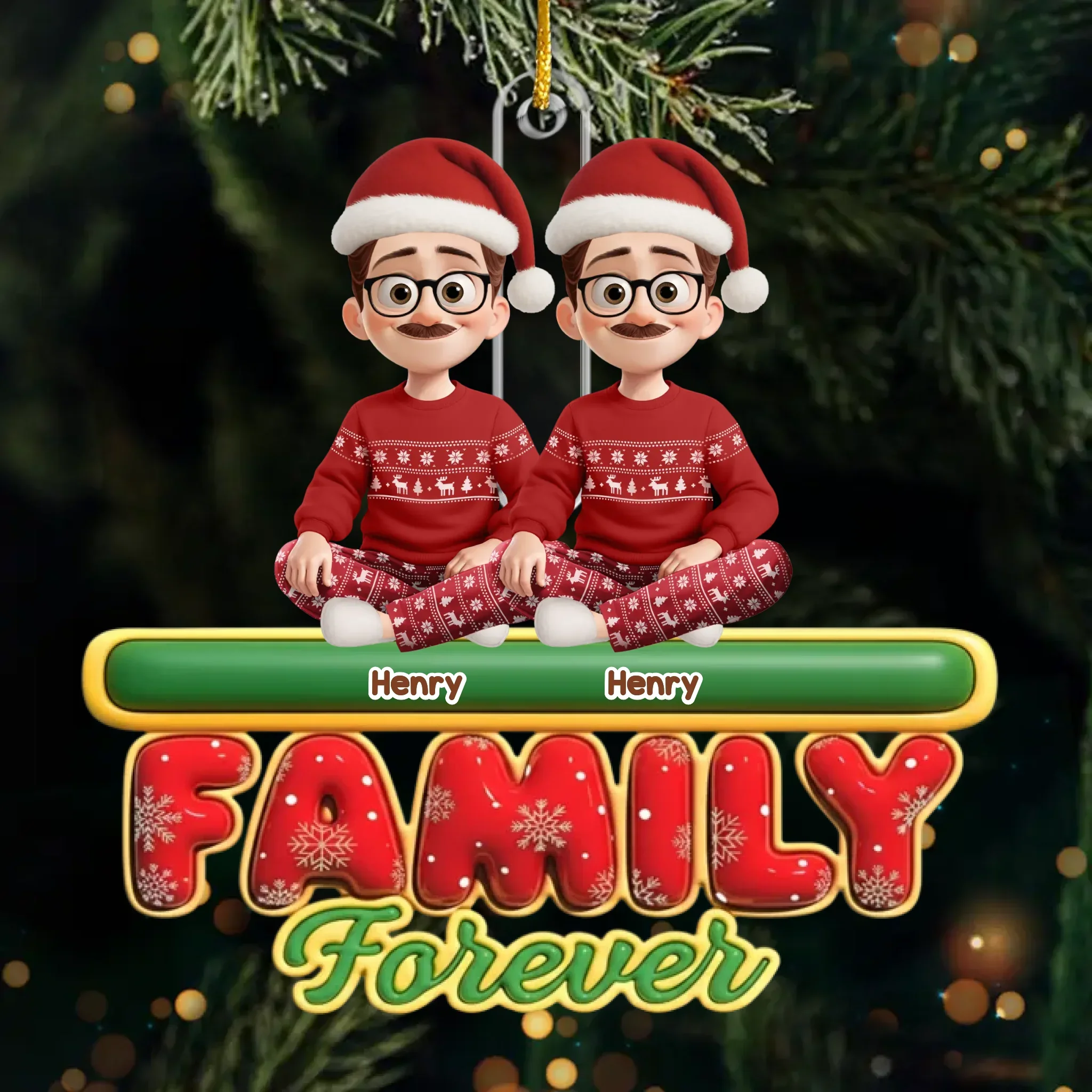 Custom Acrylic Ornament - Personalized Christmas Birthday Gifts For Mom, Dad, Brother, Sister, Kids - Together Is Our Gift - Robaser