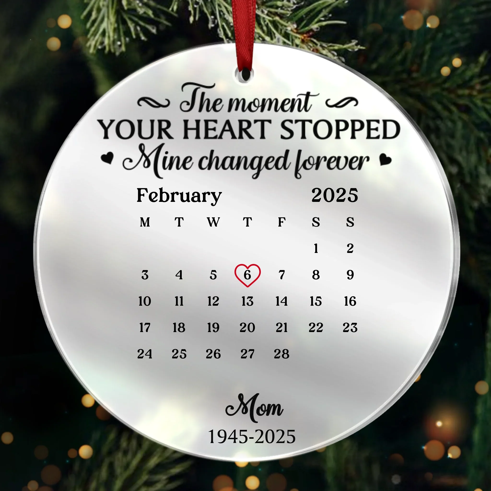 Custom Mirrored Acrylic Ornament - Personalized Memorial Sympathy Gifts For Loss Of Mom, Dad - Your Presence Still Glows - Robaser