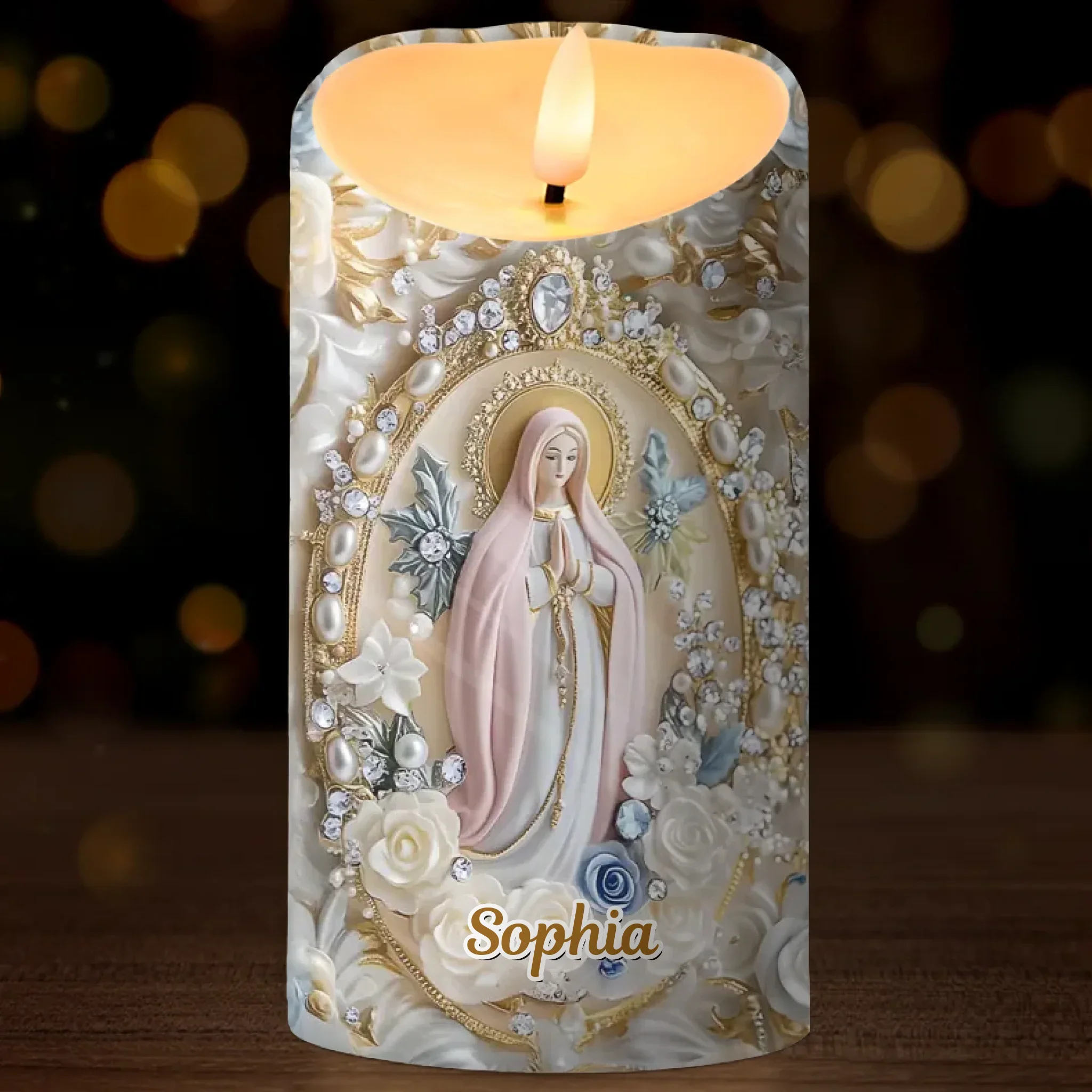 Let Your Light Shine - Family Personalized Custom 3D Inflated Effect Printed LED Candle - Gift For Yourself, Best Friends, Siblings, Family Members - Robaser