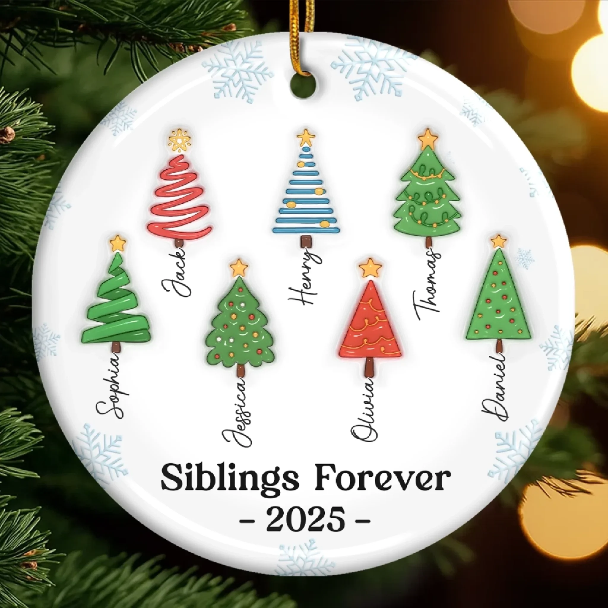 Custom Ceramic Ornament - Personalized Christmas Birthday Gifts For Brother, Sister - Magic Begins Under Here - Robaser