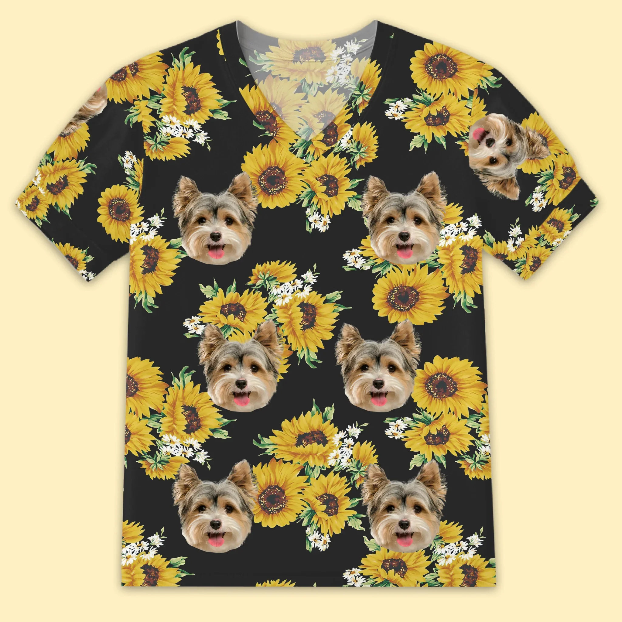 Custom Photo Puff Sleeve Shirt - Personalized Summer Vacation And Travel Gifts For Dog Cat Lovers, Dog Dad And Mom, Cat Owners - We  re Not Just A Family, We  re A Sitcom - Robaser