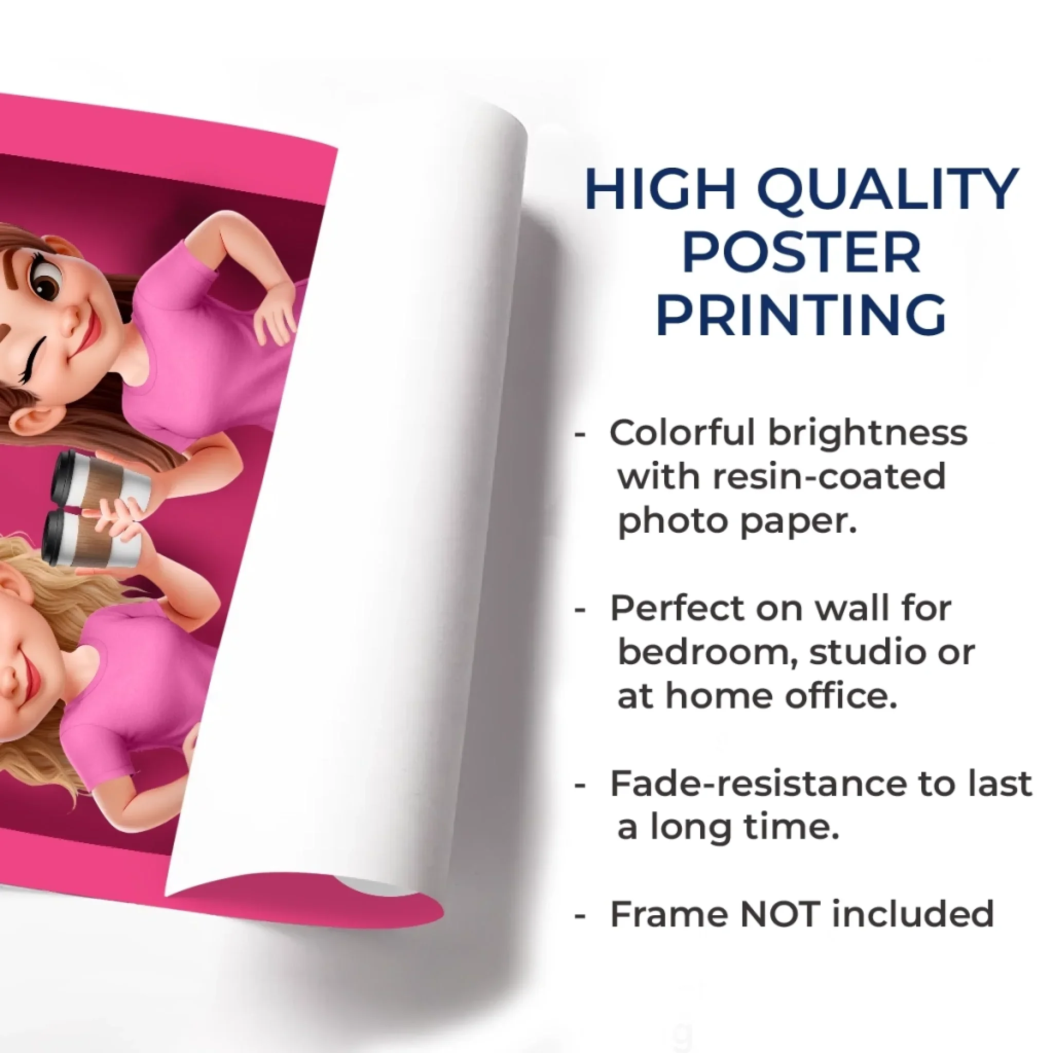 Custom Vertical Poster - Personalized Best Friend Birthday Gifts For Women, Besties, Sisters, BFF - Double Trouble Best Friends - Robaser