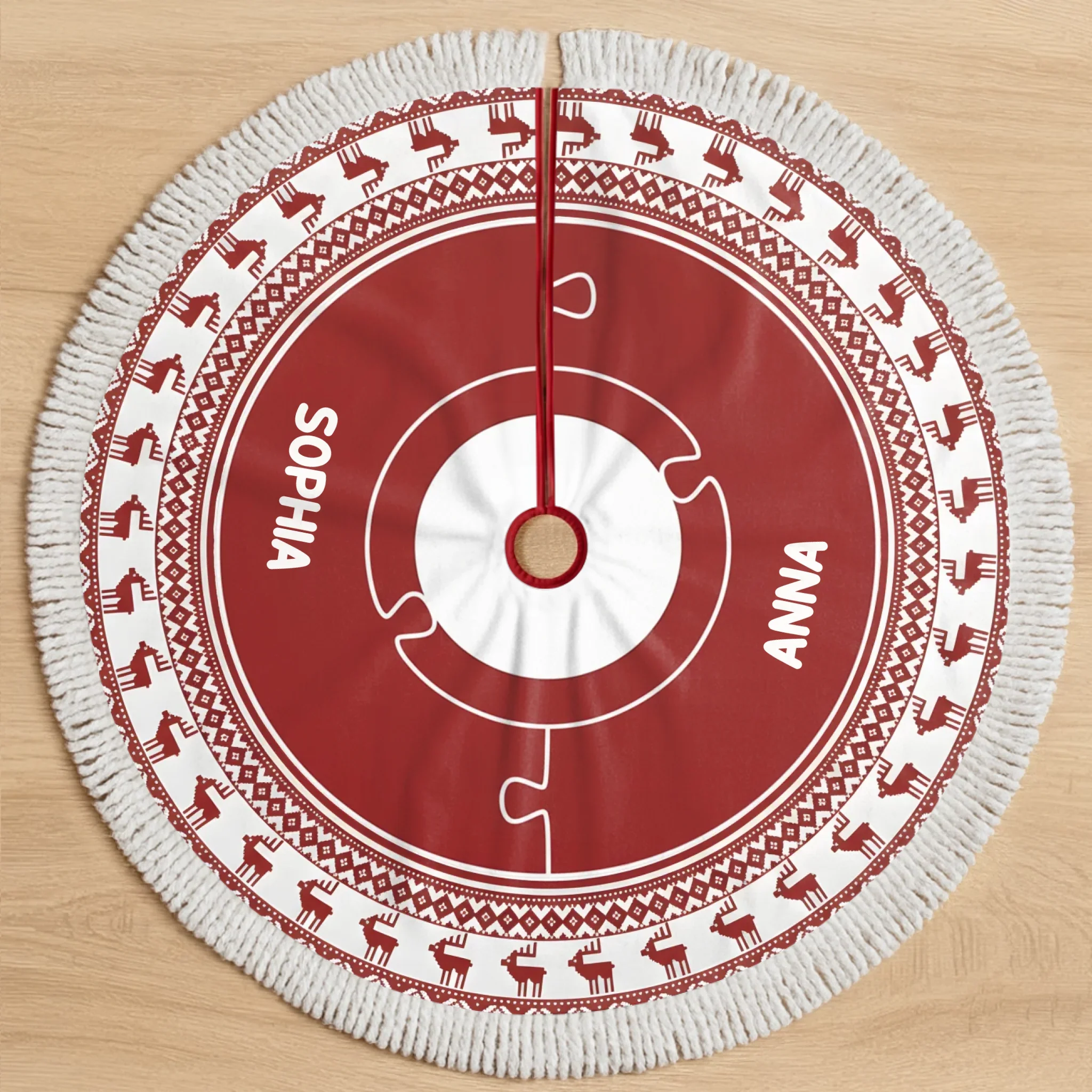 Custom Tree Skirt - Personalized Christmas Birthday Gifts For Mom, Dad, Brother, Sister, Kids - Love Circles Us Here - Robaser