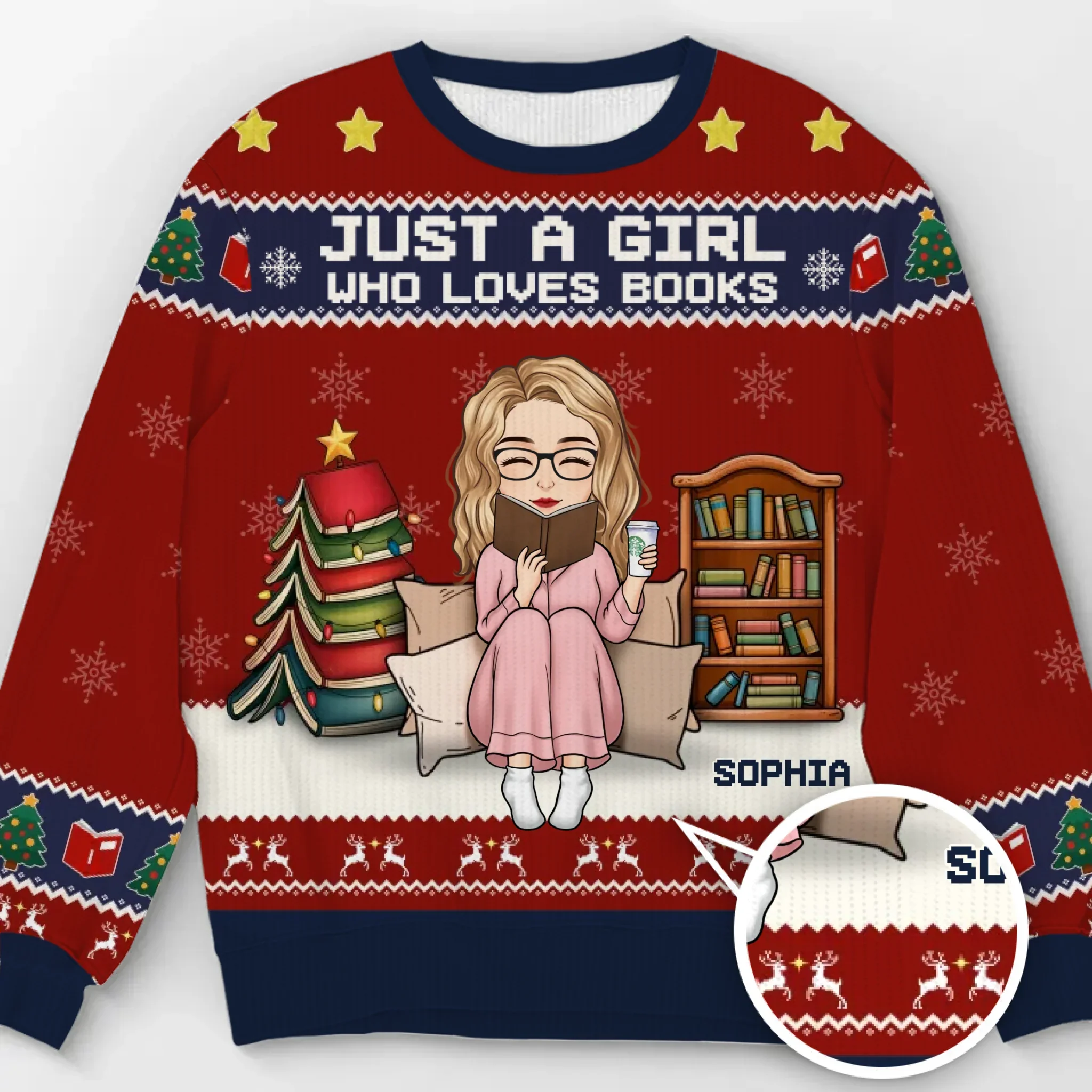 Custom Unisex Ugly Sweatshirt - Personalized  Christmas Bookish Gifts For Book Lovers, Bookworms, Readers - All I Want Are Books - Robaser