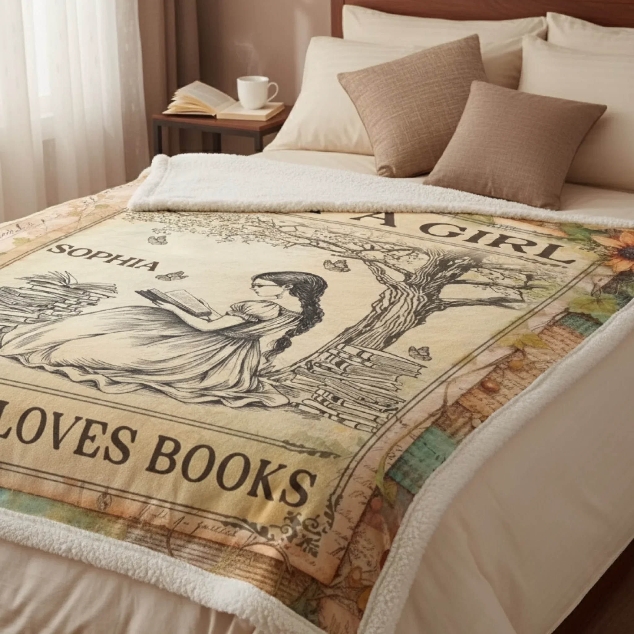 Custom Blanket - Personalized Bookish Gifts For Book Lovers, Bookworms, Readers - Lost In Stories - Robaser