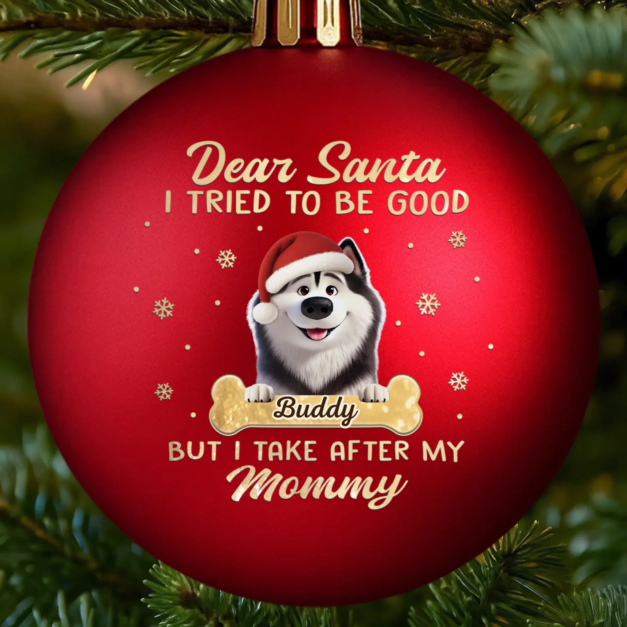 Custom Colored Ball Ornament - Personalized  Christmas Birthday Gifts For Dog Lovers, Dog Dad And Mom - Santa Loves Me Anyway - Robaser