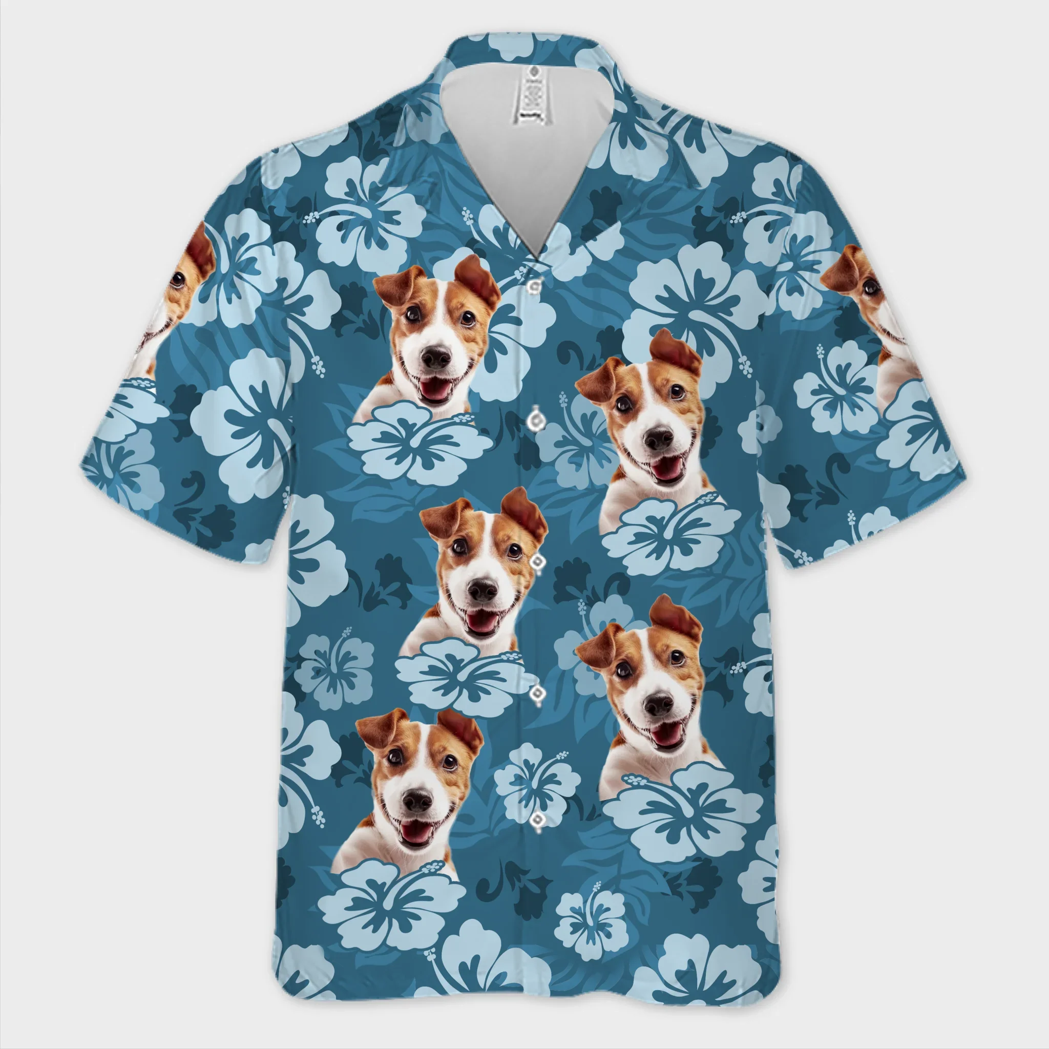 Custom Photo Unisex Tropical Hawaiian Aloha Shirt - Personalized Summer Vacation And Travel Gifts For Dog Cat Lovers, Dog Dad And Mom, Cat Owners - Island Vibes, Puppy Love - Robaser