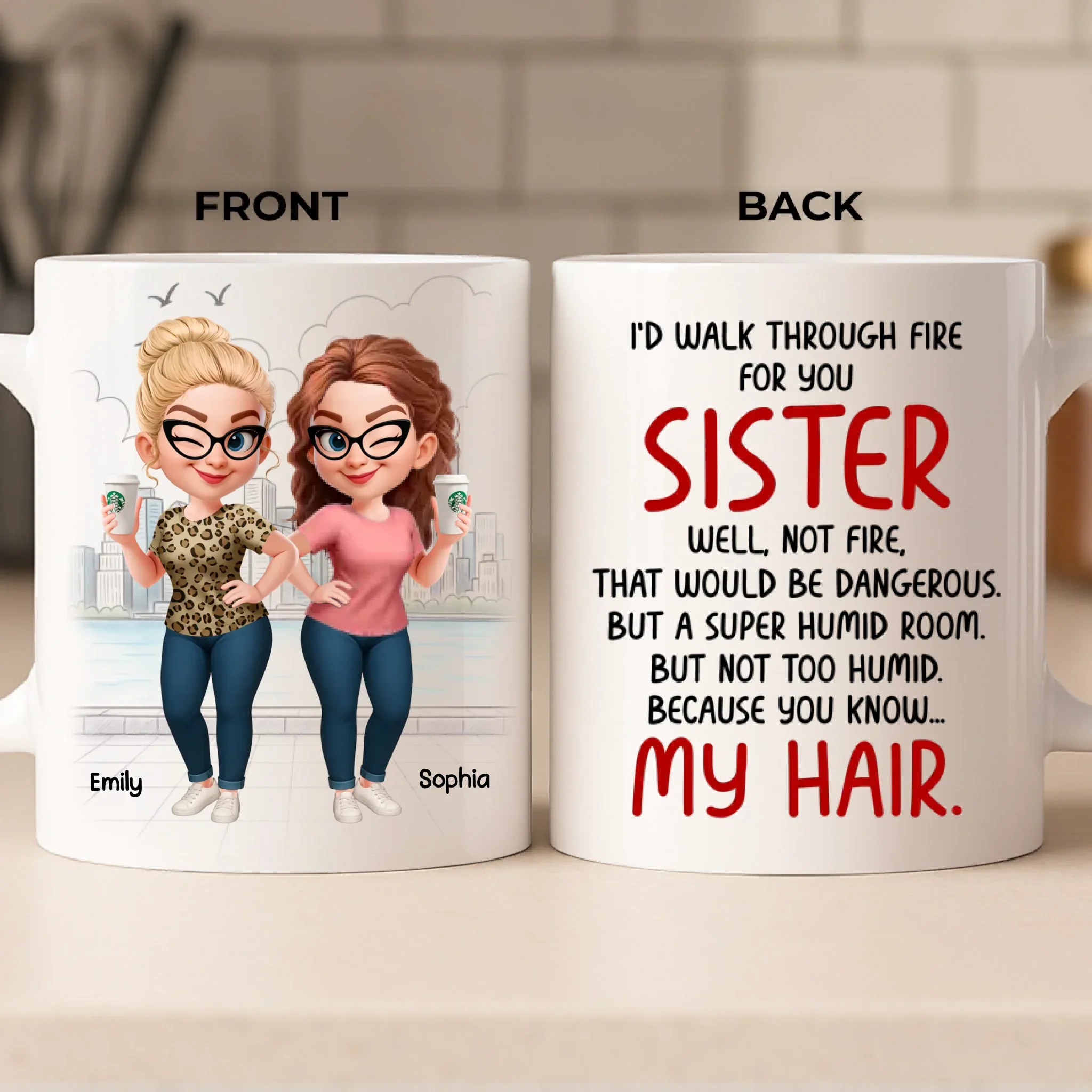 Custom Mug - Personalized Best Friend Birthday Gifts For Women, Besties, Sisters, BFF - You Make My Heart Smile - Robaser