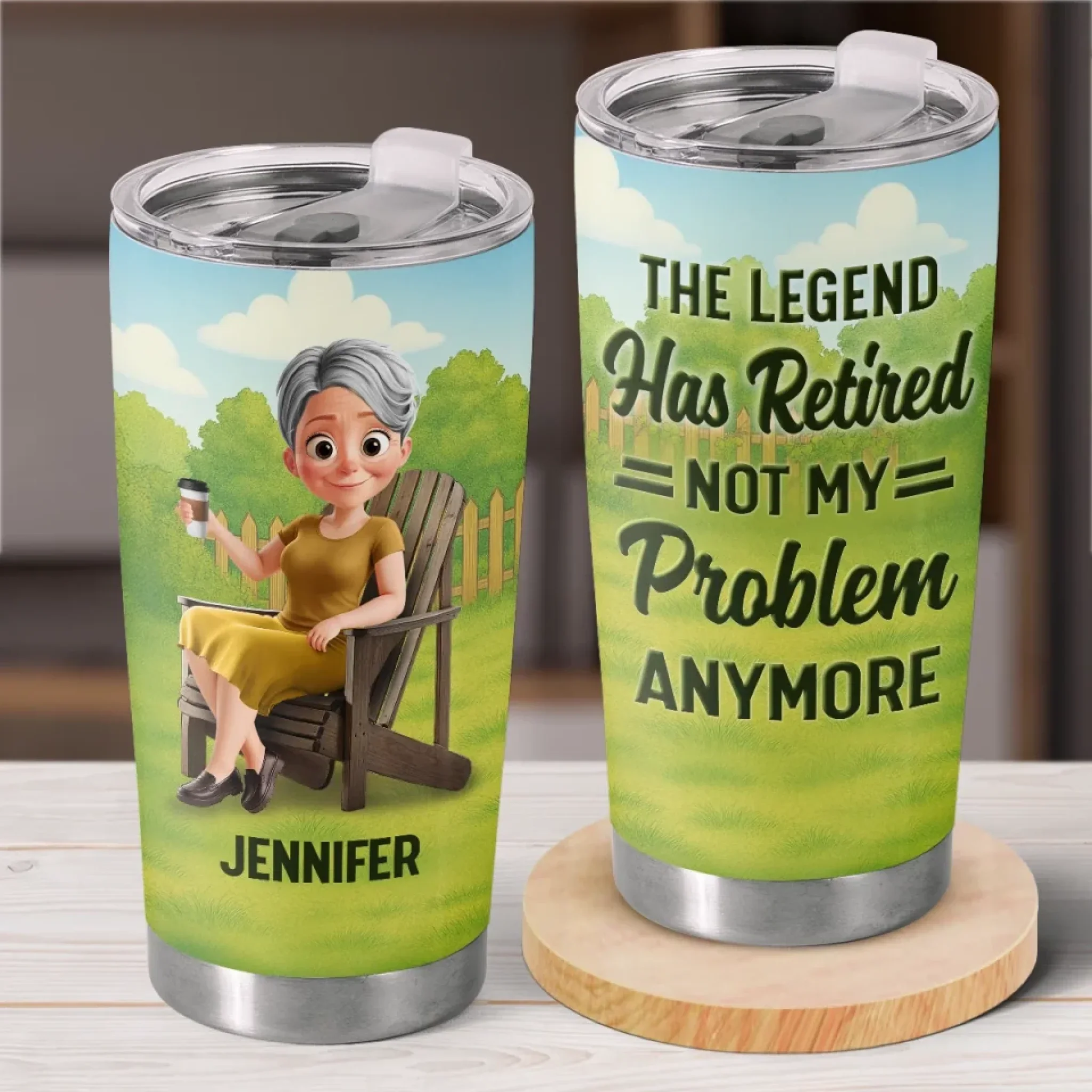 Retired, Not Expired - Personalized Custom Tumbler - Appreciation, Retirement Gift For Yourself, Best Friends, Siblings, Family Members, Coworkers - Robaser