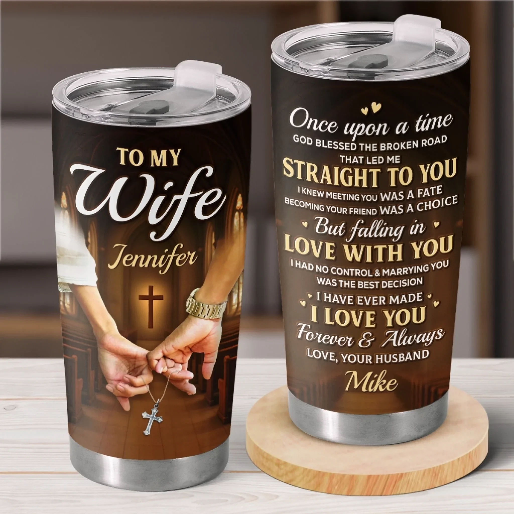 Custom Tumbler - Personalized Anniversary Wedding Gifts For Husband And Wife, Him And Her - Our Story Continues - Robaser