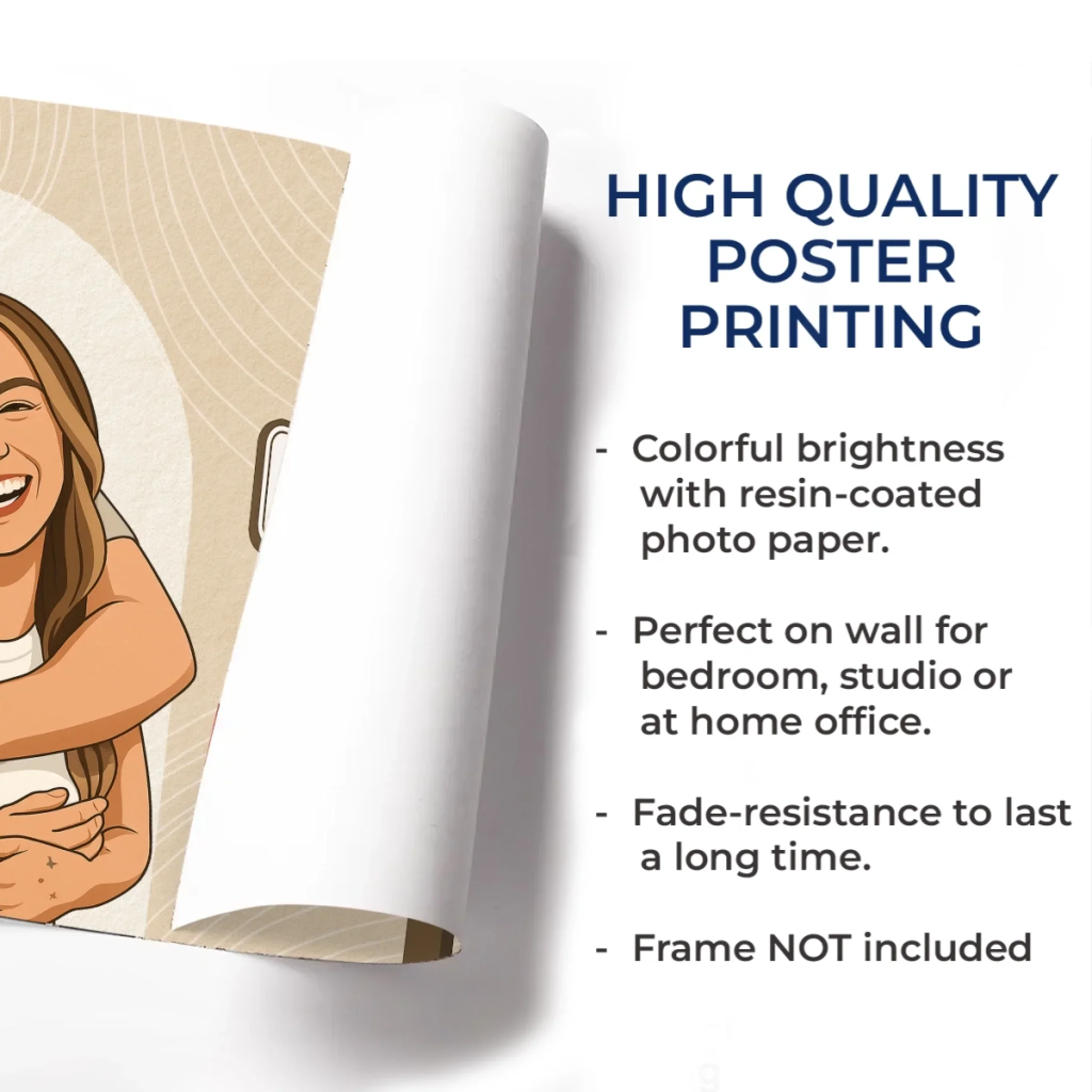 Custom Photo One Love, One Story, Always Us - Couple Personalized Custom Horizontal Poster - Gift For Husband Wife, Anniversary - Robaser