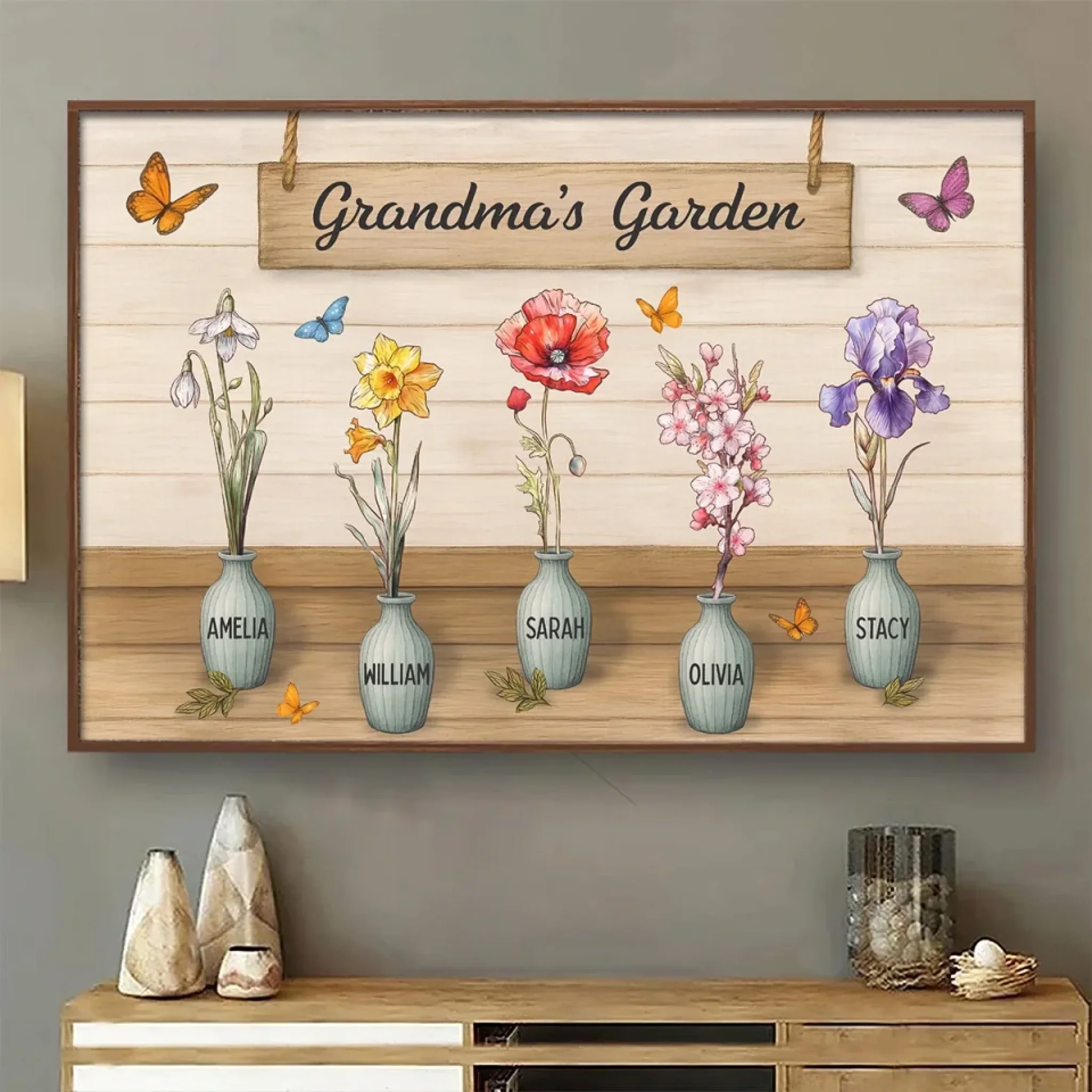 Rooted In Her Love - Family Personalized Custom Horizontal Poster - Mother's Day, Gift For Mom, Grandma - Robaser