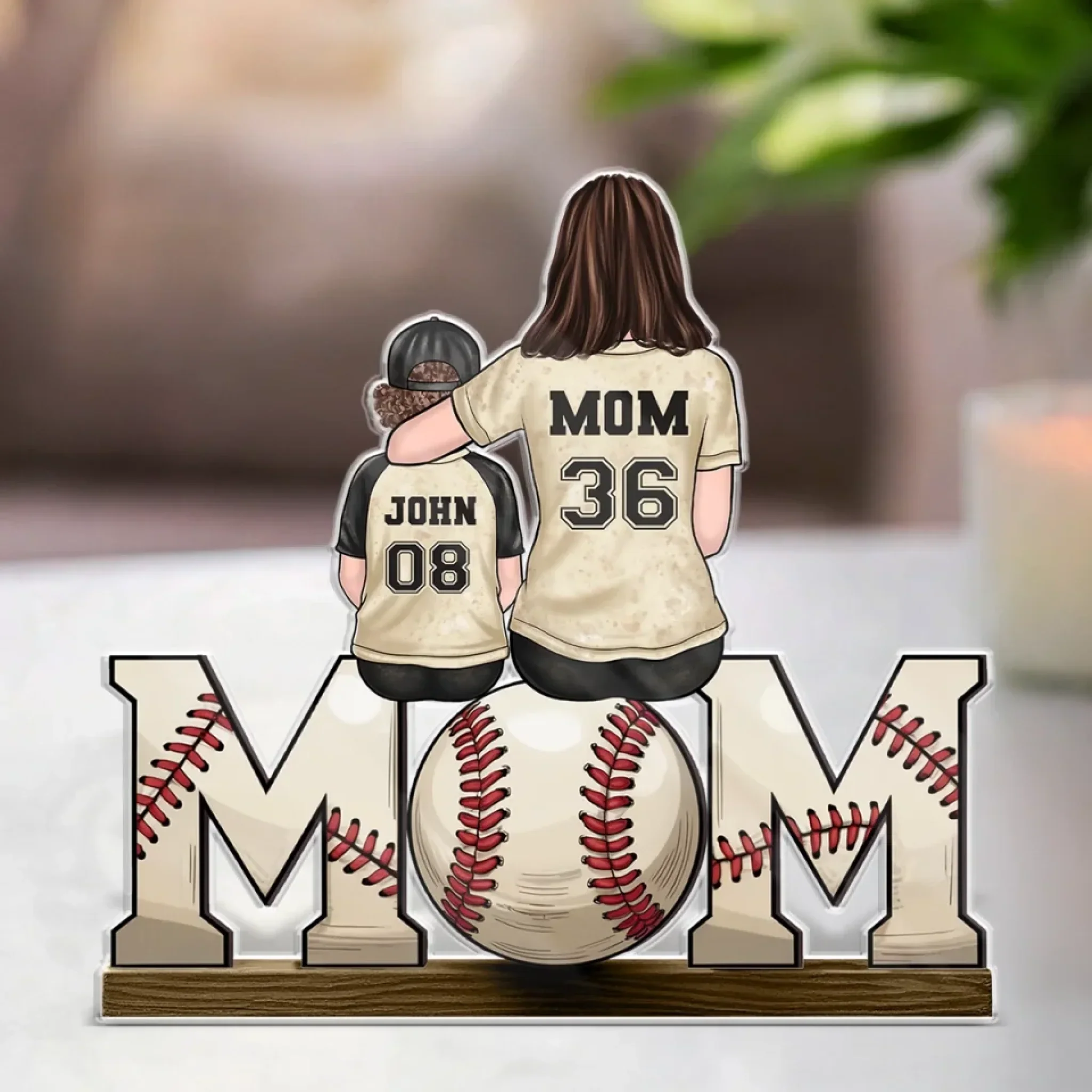 Team Mom, Always In The Game - Family Personalized Custom Acrylic Plaque Custom Shape - Mother's Day, House Warming Gift For Mom, Sport Lovers, Sport Players - Robaser