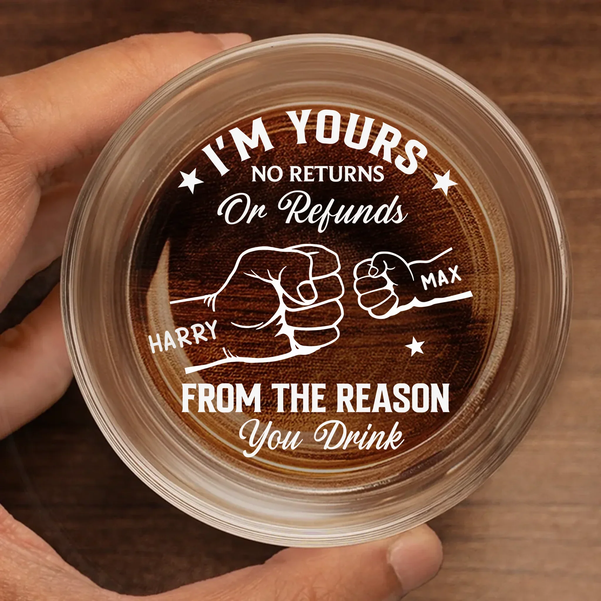 Custom Whiskey Glass - Personalized Father's Day Birthday Gifts For Dad, Grandpa - From The Reasons You Drink - Robaser