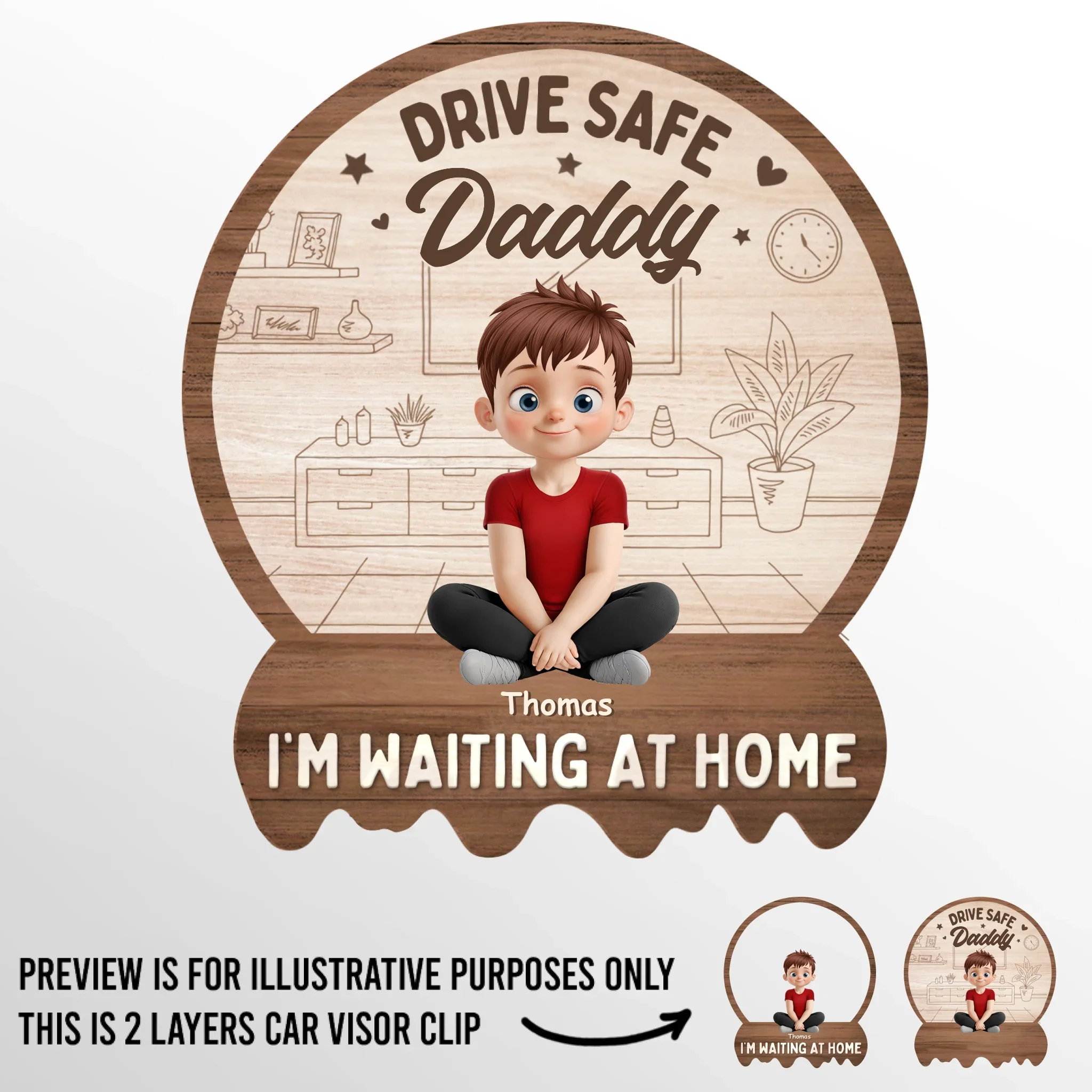 Drive Back To Our Love - Family Personalized Custom Car Visor Clip - Father's Day, Gift For Dad, Grandpa - Robaser