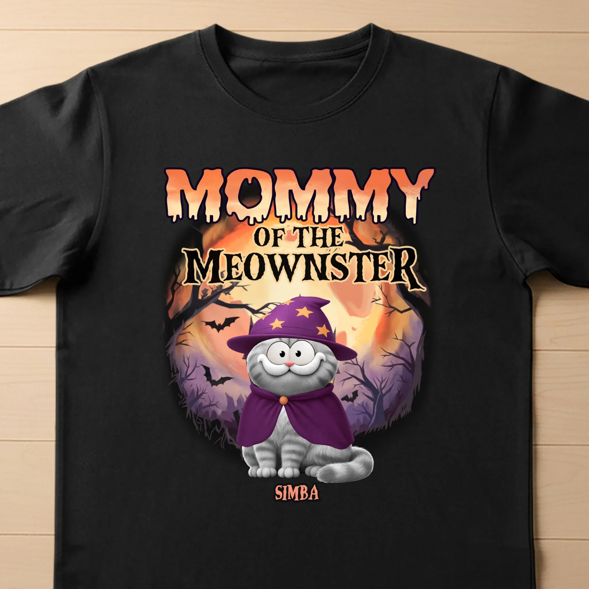 Custom Unisex Long Sleeve T-Shirt - Personalized Halloween Birthday Gifts For Cat Lovers, Cat Mom And Dad - The Purrfect Nightmare - Robaser