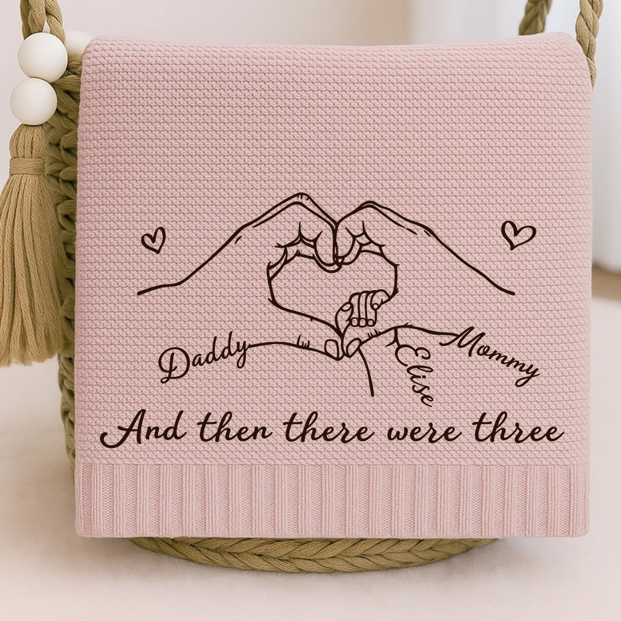 Custom Embroidered Knitted Baby Blanket - Personalized Baby Shower, Gifts For New Moms, New Dads, New Parents - Little Steps Begin Great Journeys - Robaser