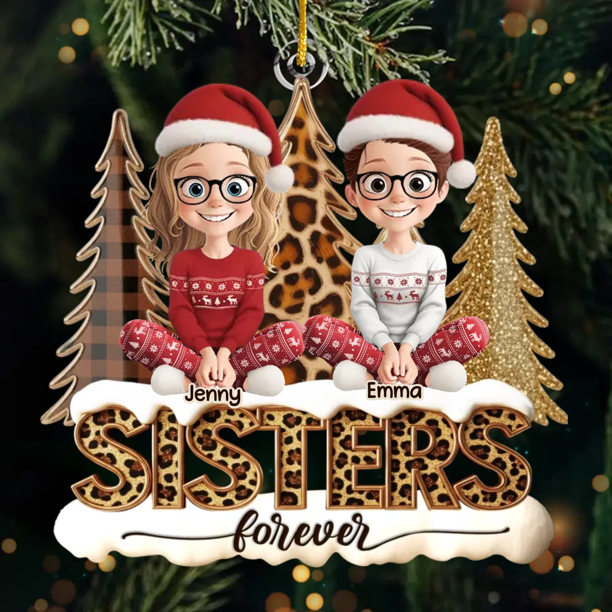 Custom Acrylic Ornament - Personalized Best Friend Christmas Birthday Gifts For Women, Besties, Sisters, BFF - Together We Spark Every Moment - Robaser