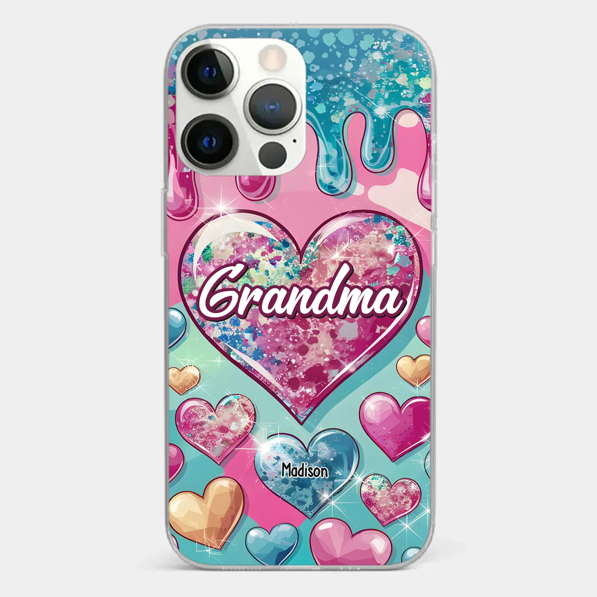 A Grandmother  s Heart Holds Forever Love - Family Personalized Custom 3D Inflated Effect Printed Clear Phone Case - Gift For Mom, Grandma - Robaser