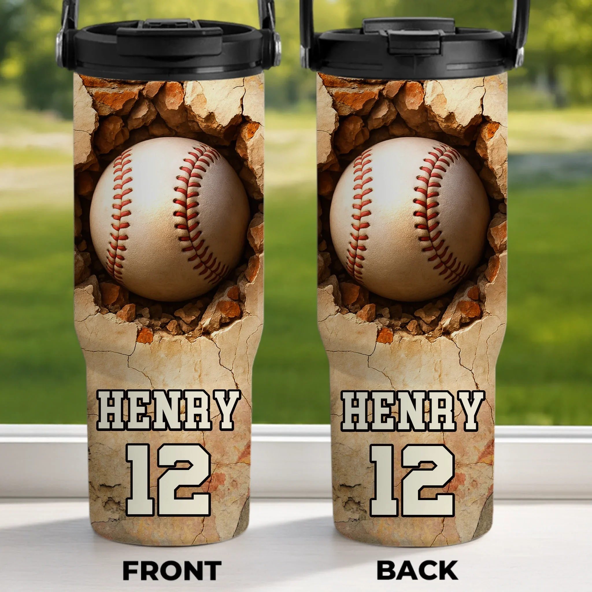 Custom Kids 30oz Tumbler With Handle - Personalized Back To School Gifts For Kids - Swing Hard, Play Like Pros - Robaser