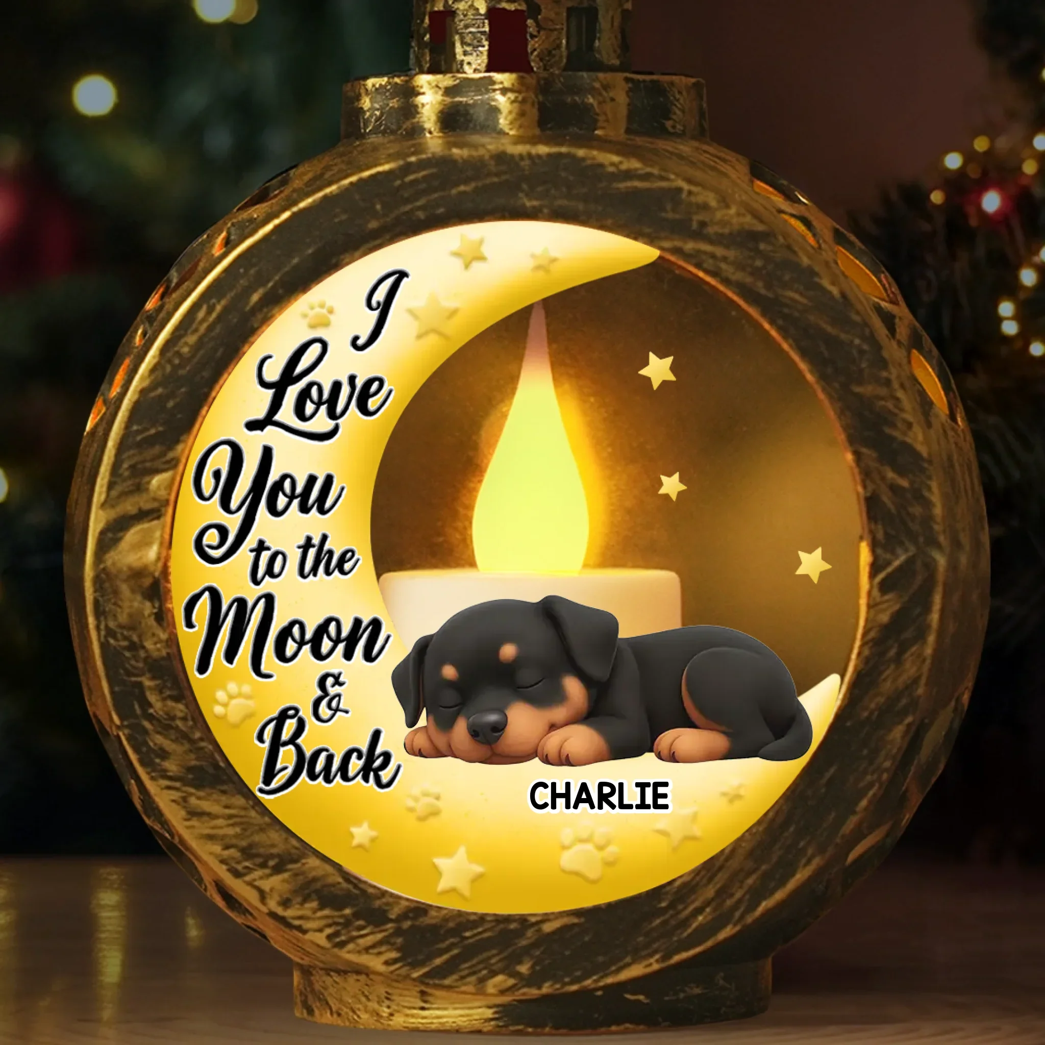 Custom Candlelight Lantern Ornament - Personalized Pet Christmas Memorial Sympathy Gifts For Dogs - Love Never Fades - Robaser