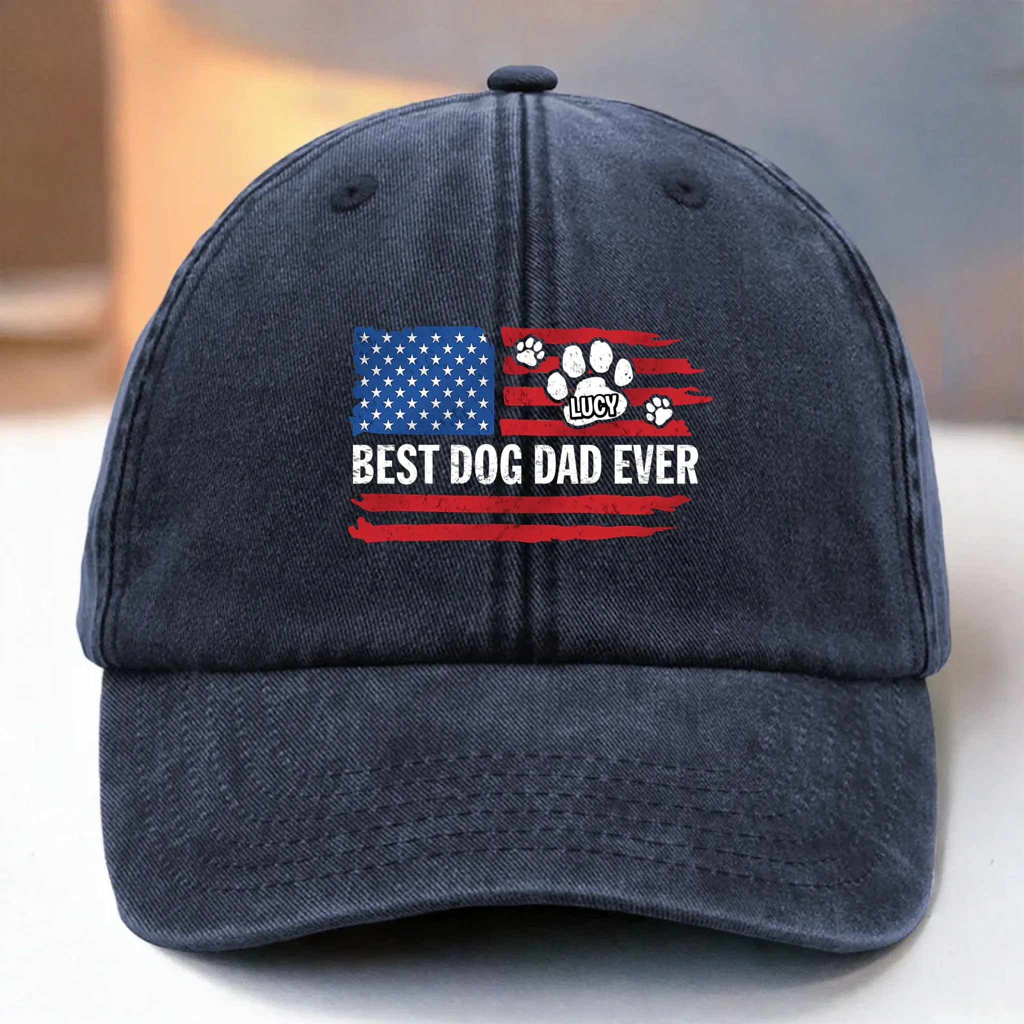 Proud Member Of The Dog Dad Club - Dog Personalized Custom Vintage Washed Denim Baseball Cap - Father's Day, Gift For Dad, Pet Owners, Pet Lovers - Robaser