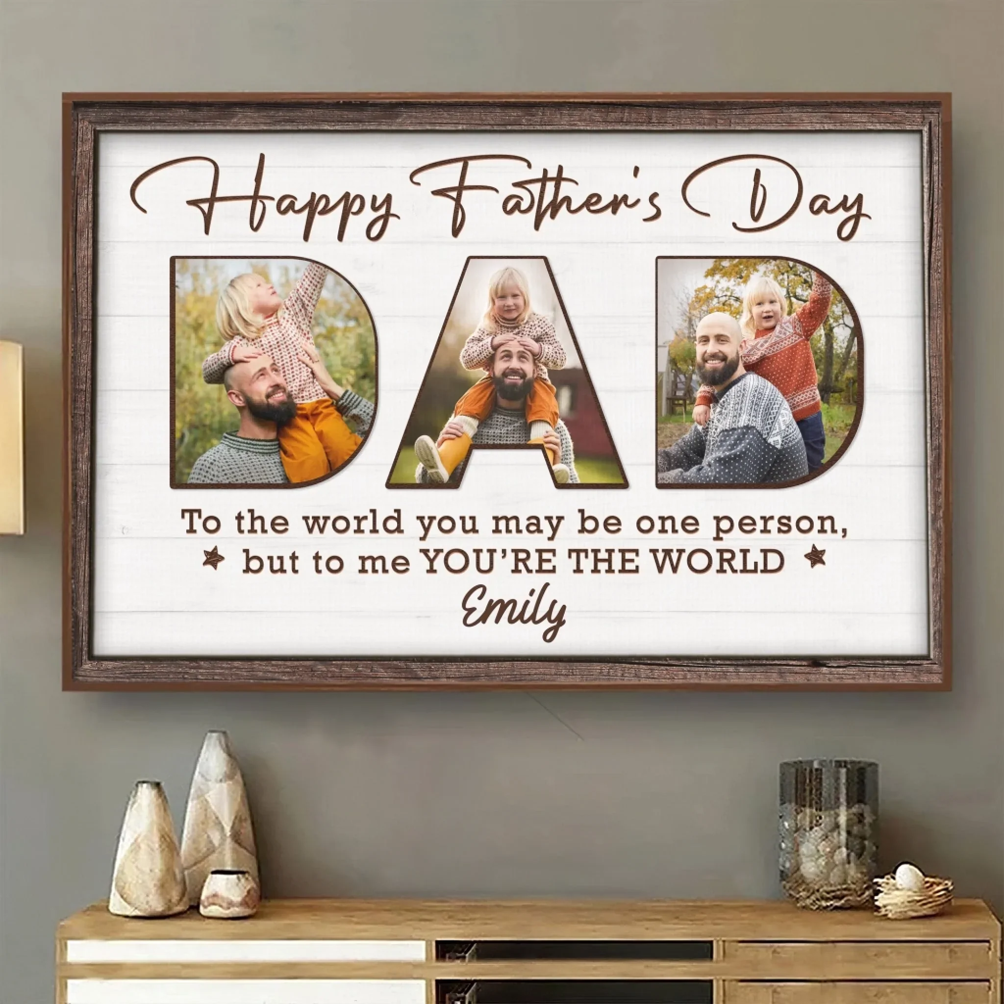 Custom Photo You Make Our World Complete - Family Personalized Custom Horizontal Poster - Father's Day, Gift For Dad, Grandpa - Robaser