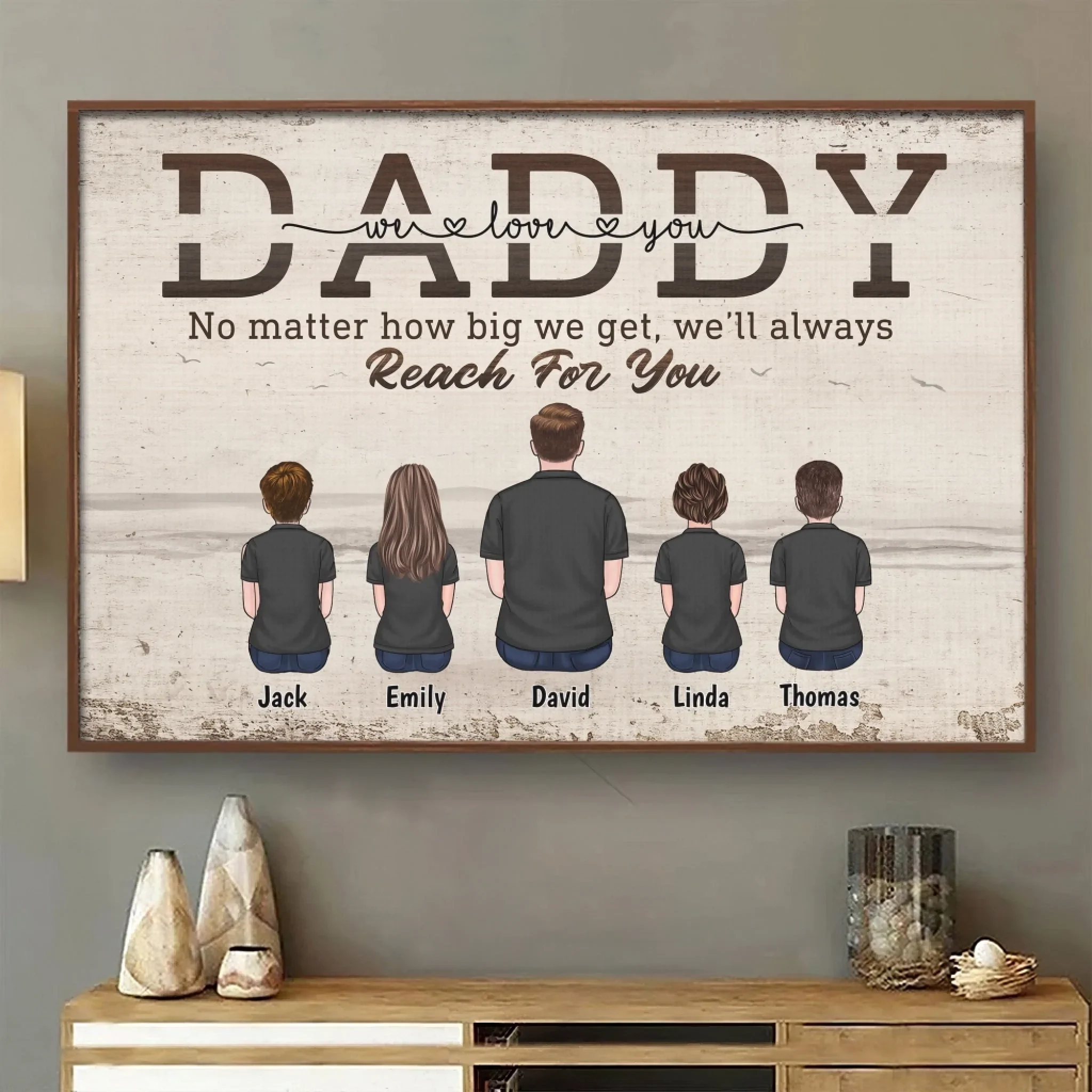 The World May Grow, But Your Love Is Home - Family Personalized Custom Horizontal Poster - Father's Day, Gift For Dad, Grandpa - Robaser
