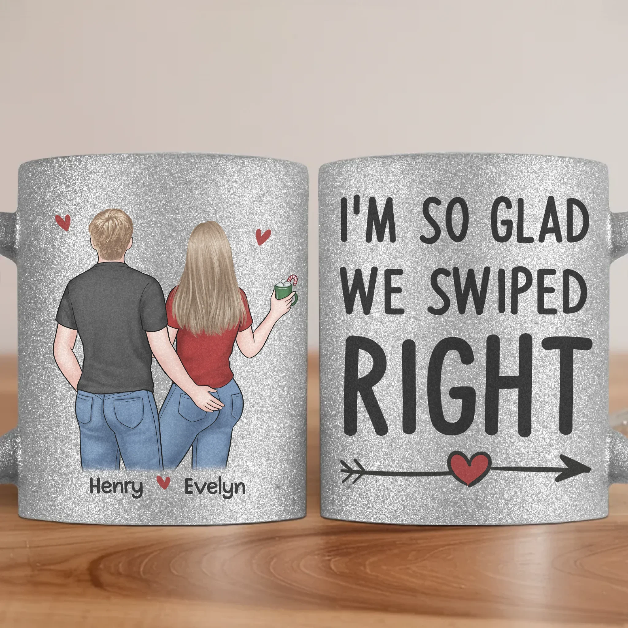 I Promise To Always Be By Your Side - Couple Personalized Custom Metallic Mug - Gift For Husband Wife, Anniversary - Robaser
