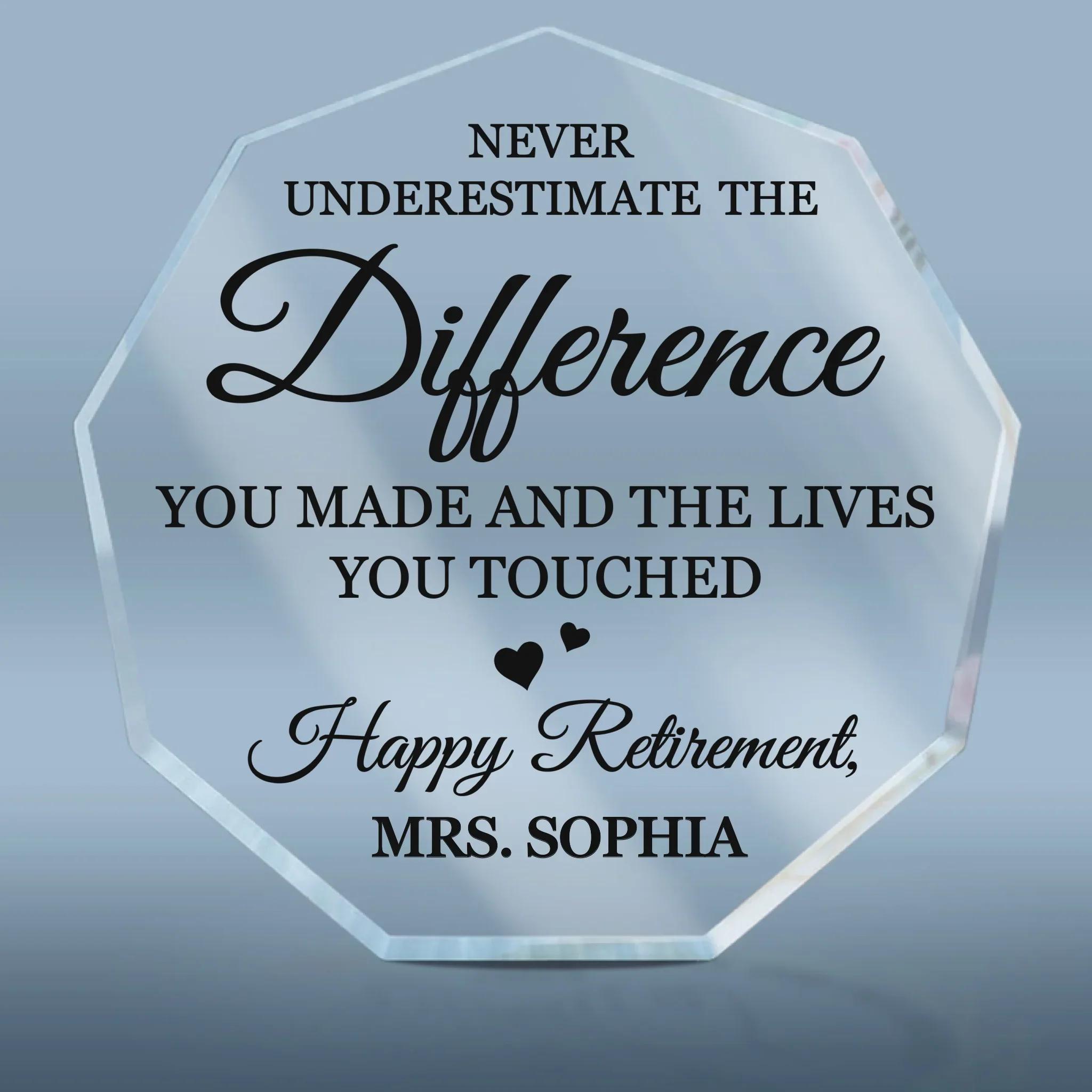 To New Beginnings With Gratitude - Coworker Personalized Custom Nonagon Shaped Acrylic Plaque - Independence Day, 4th Of July, Appreciation, Retirement Gift For Coworkers, Work Friends, Colleagues - Robaser