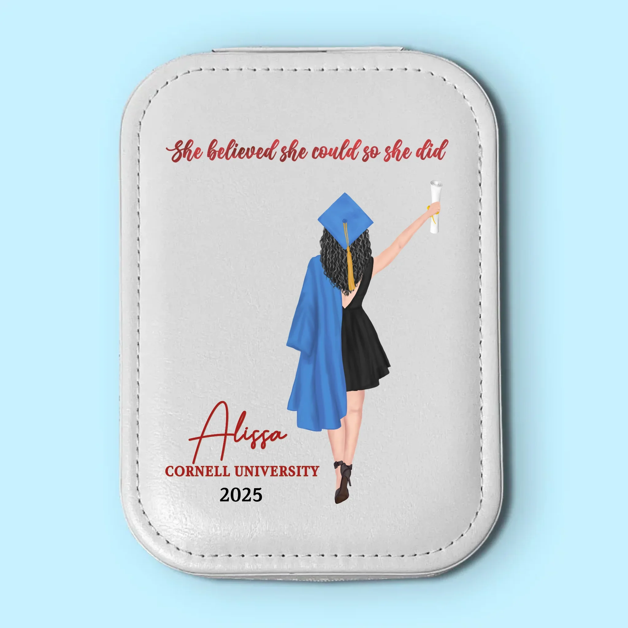 Worth The Hassle - Family Personalized Custom Jewelry Box LED Makeup - Graduation Gift For Family Members, Siblings, Brothers, Sisters - Robaser